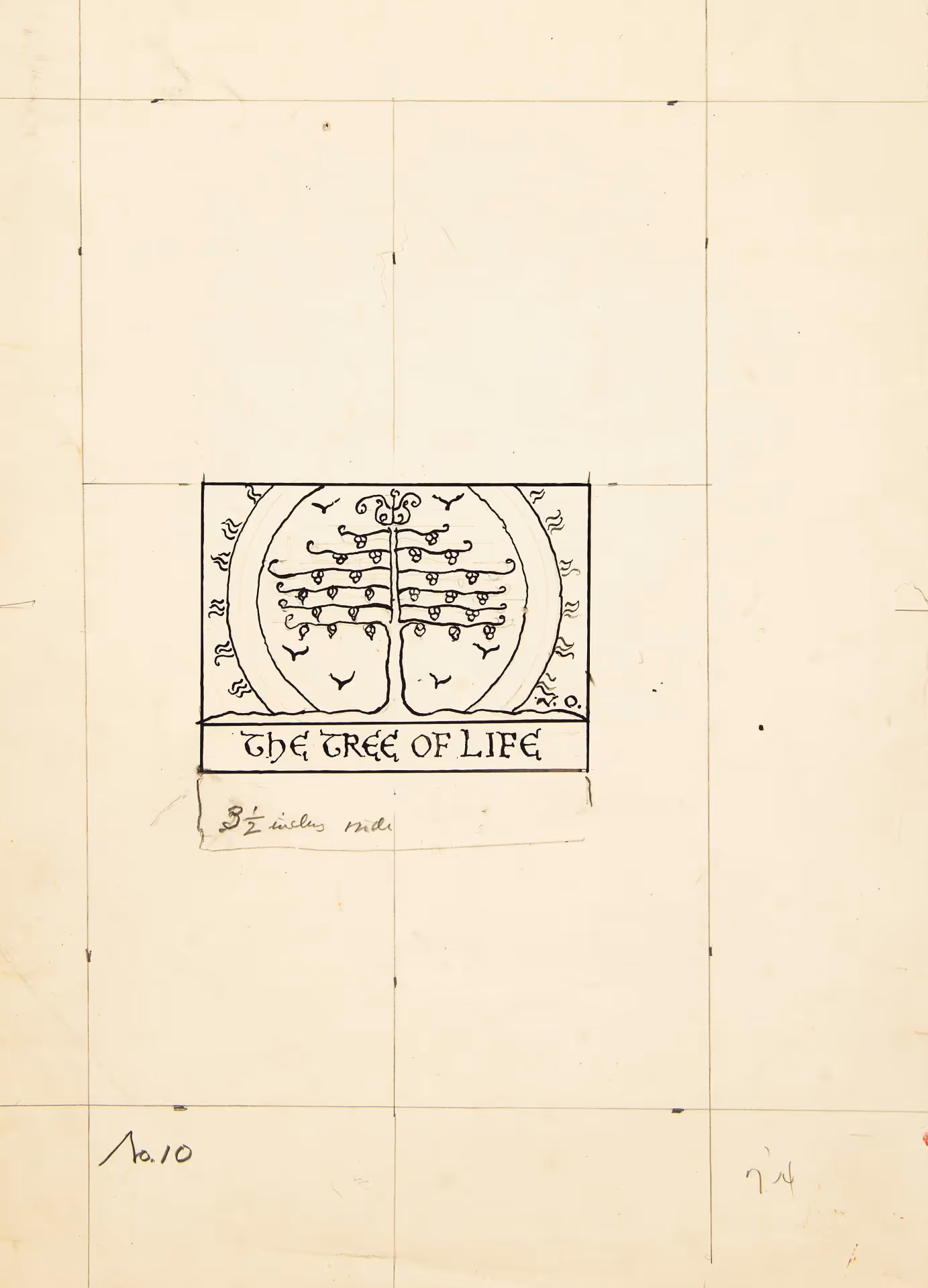 Illustration study of Page [38] "The Tree of Life" for Cathedral of Compassion: Dramatic Outline of the Life of Jane Addams 1860-1935 [Philadelphia, 1955]