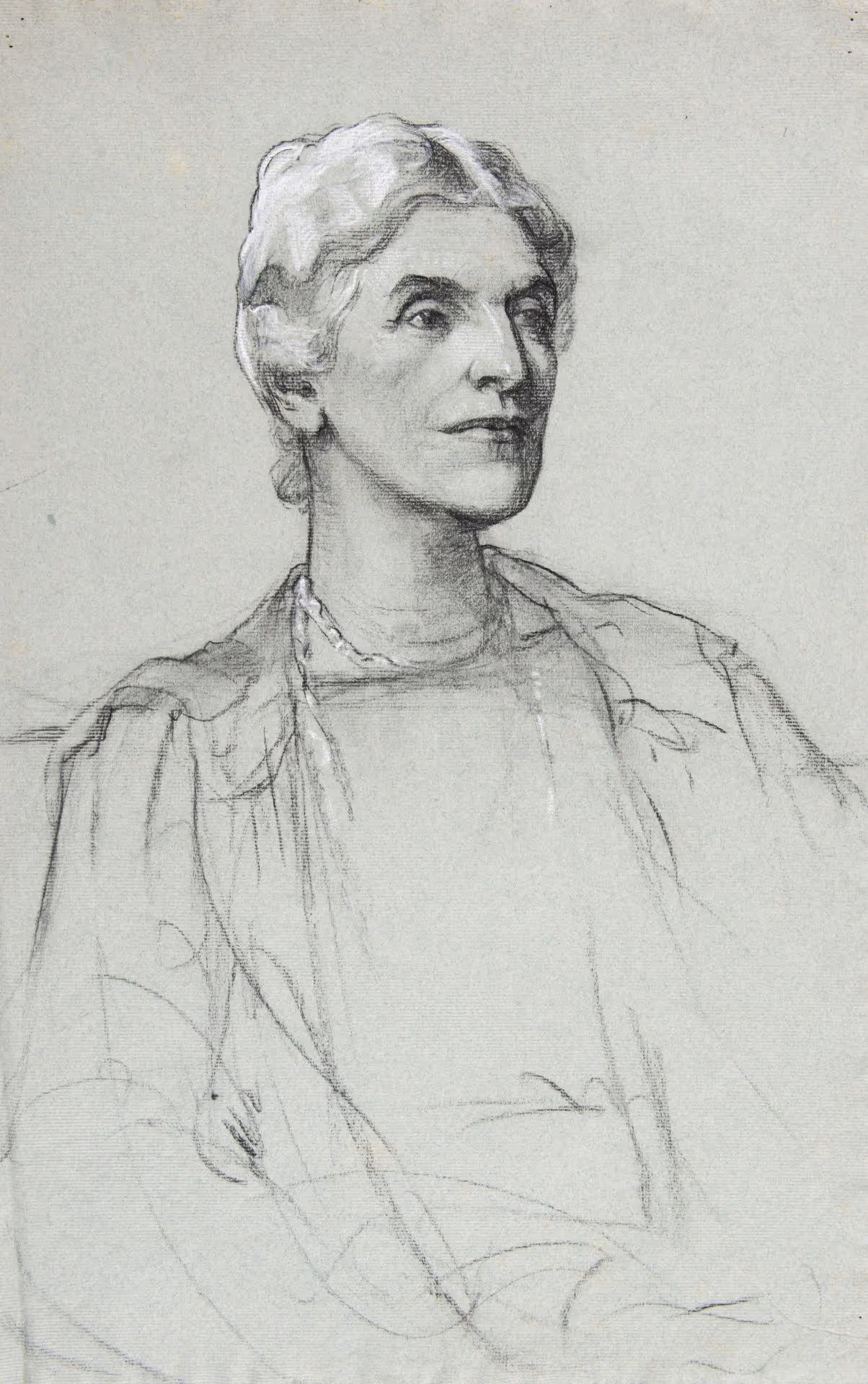 Half figure study of unidentified woman