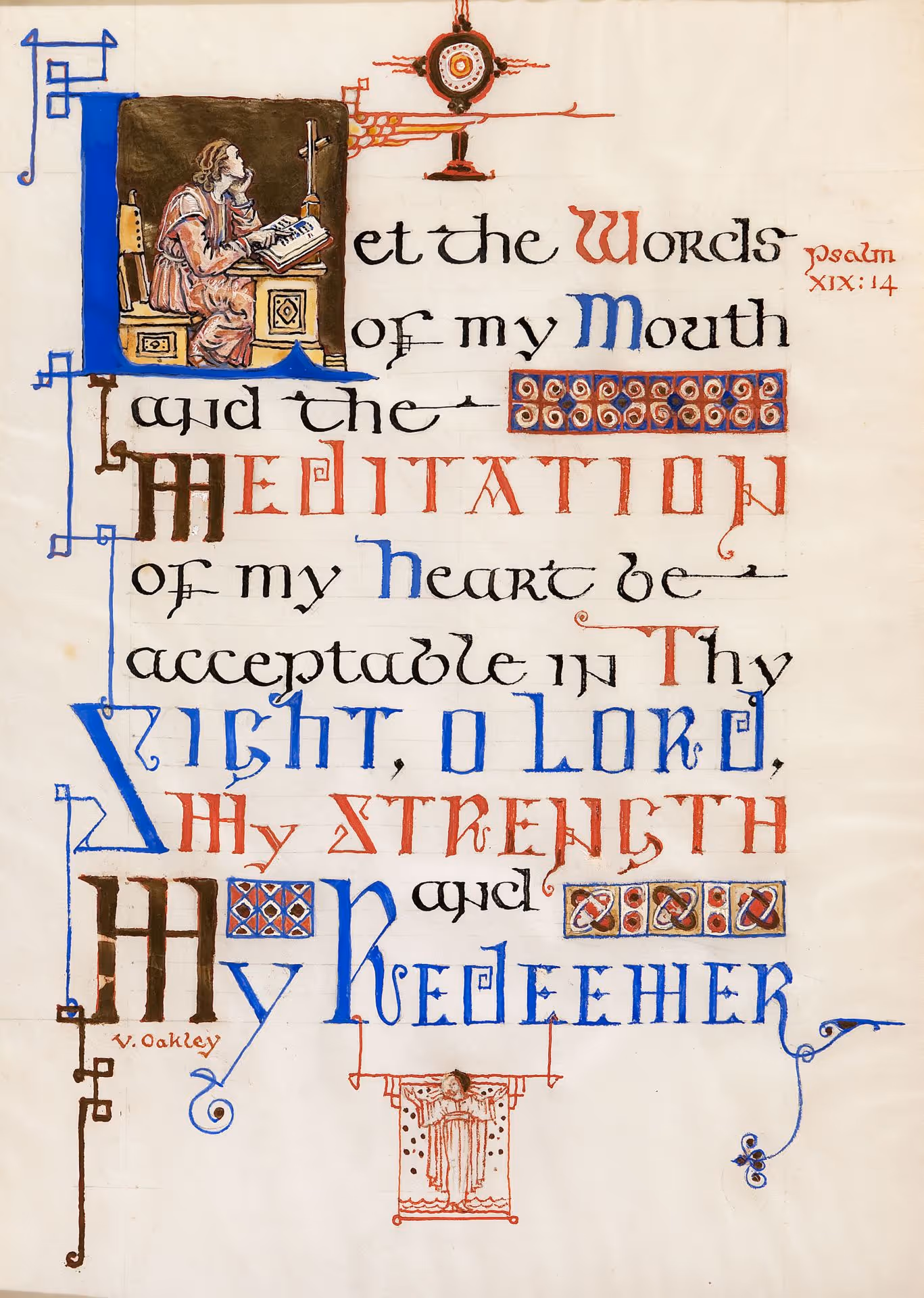 Illumination of Psalm XIX: 14 ["Let the words of my mouth…"], 1942, by Violet Oakley (Woodmere Art Museum: Gift of the Estate of Helen F. Faust, 2012)