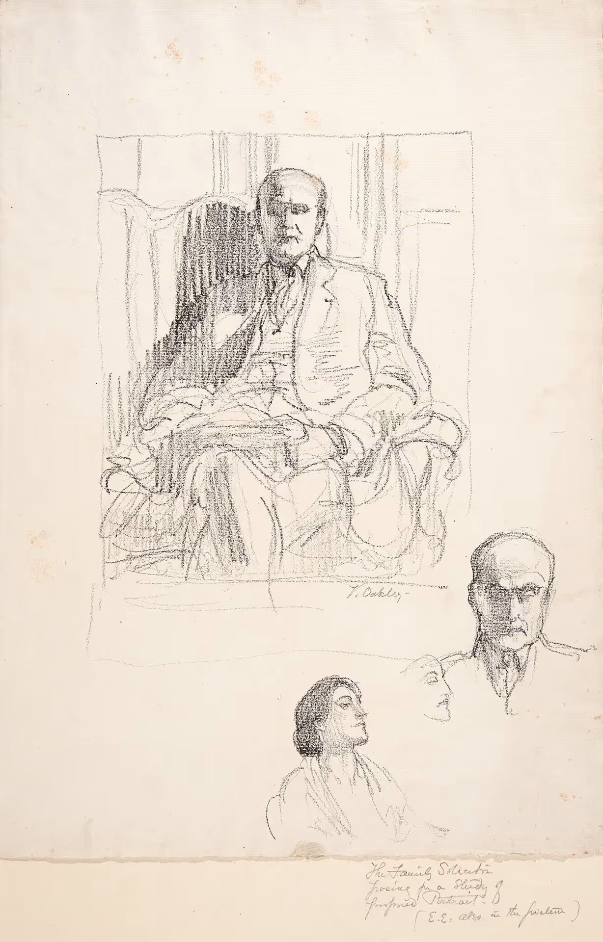 The Family Solicitor Posing for a Study of Proposed Portrait (E.E. also in the Picture)