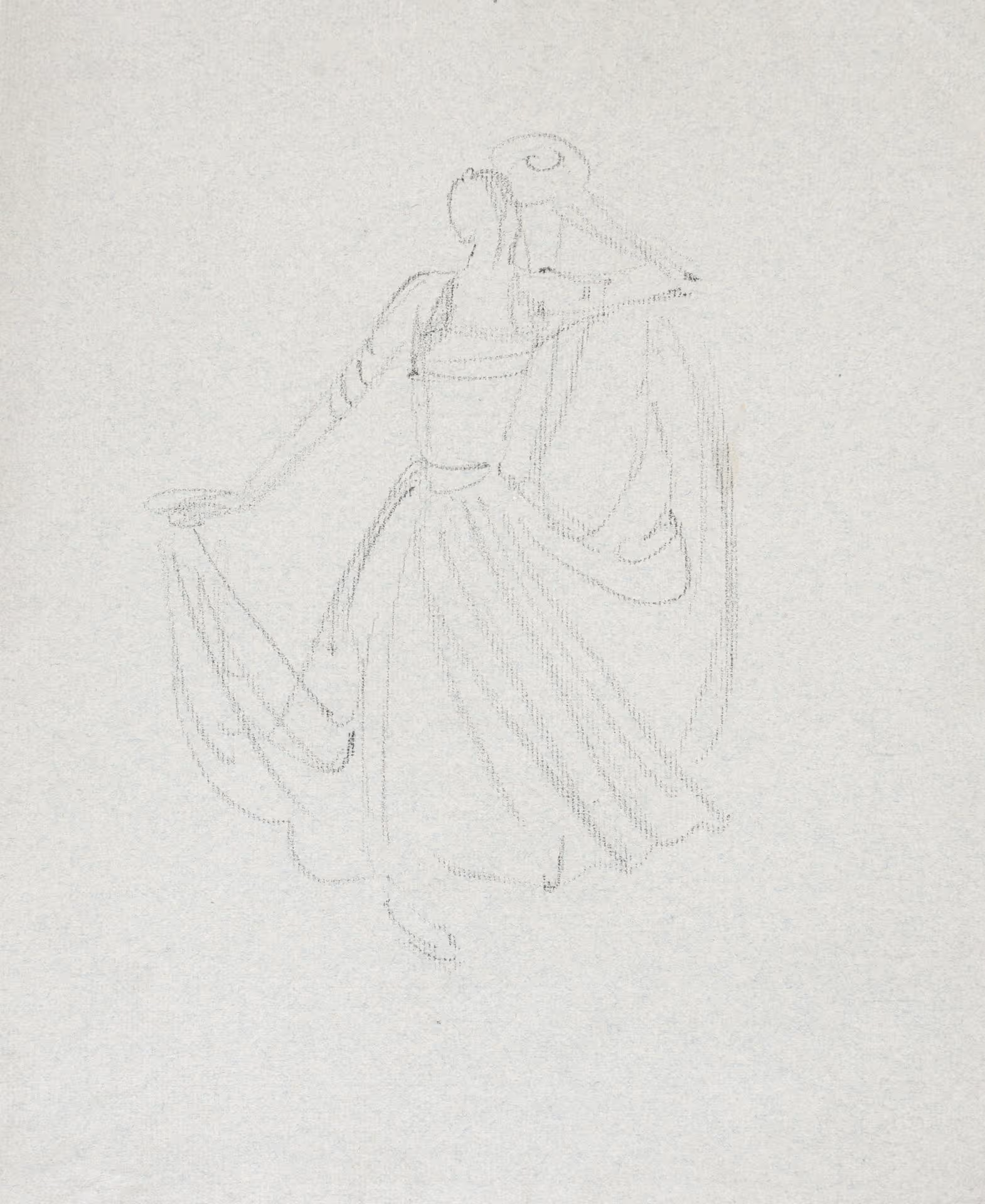 Potrait study of Catherine Morris Wright doing a Nautch dance