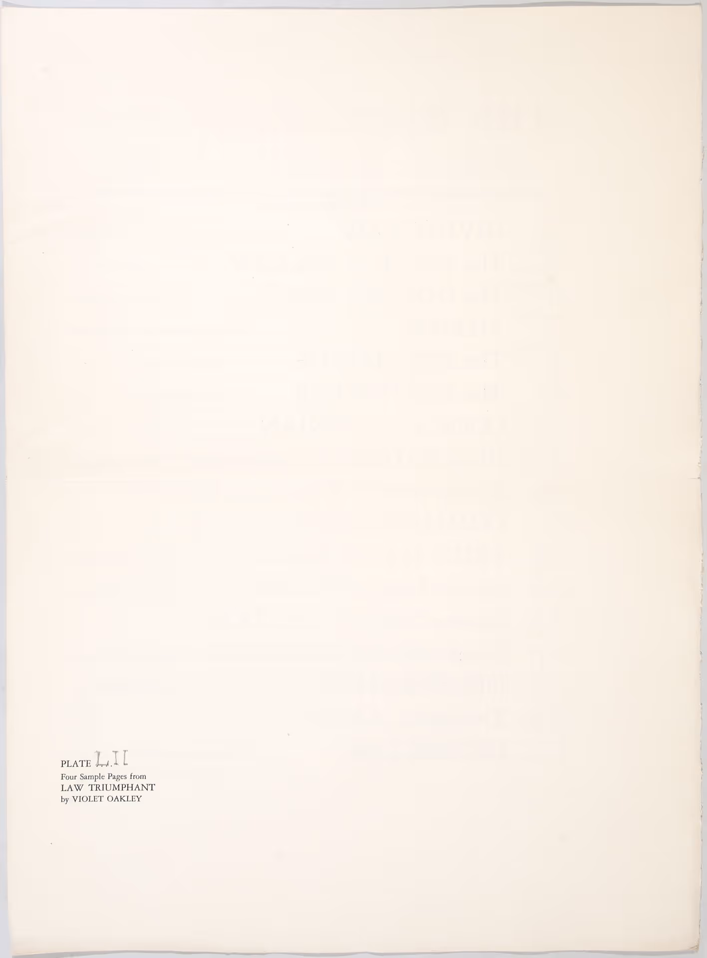 Page [8] Printer's proof of Plate "LII" Page for Law Triumphant: The Opening of the Book of the Law and The Miracle of Geneva [Philadelphia, 1933]