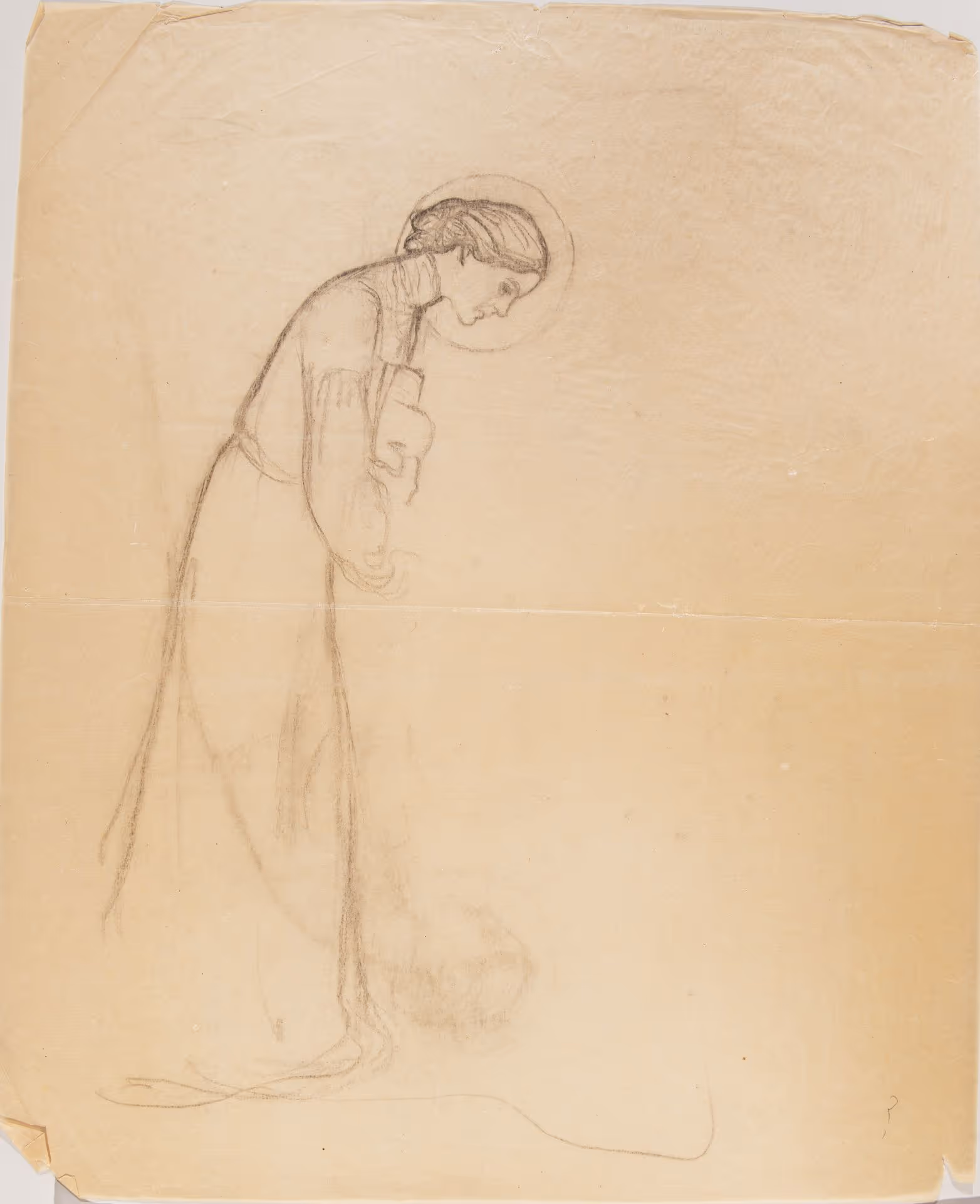 Study of standing female for "The Spirit of Ministry," "Light of the World: Two Christmas Pictures by Violet Oakley," for Century Illustrated Monthly Magazine (December 1903)
