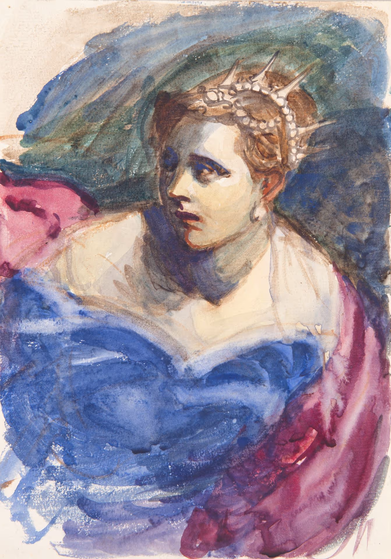 Detail study of princess, "St. George and the Dragon" by Tintoretto