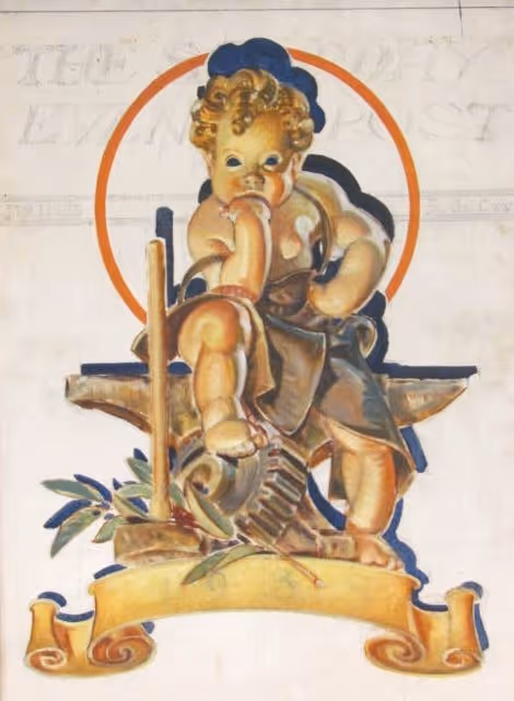 Baby New Year at Forge, Saturday Evening Post Cover, January 1, 1938