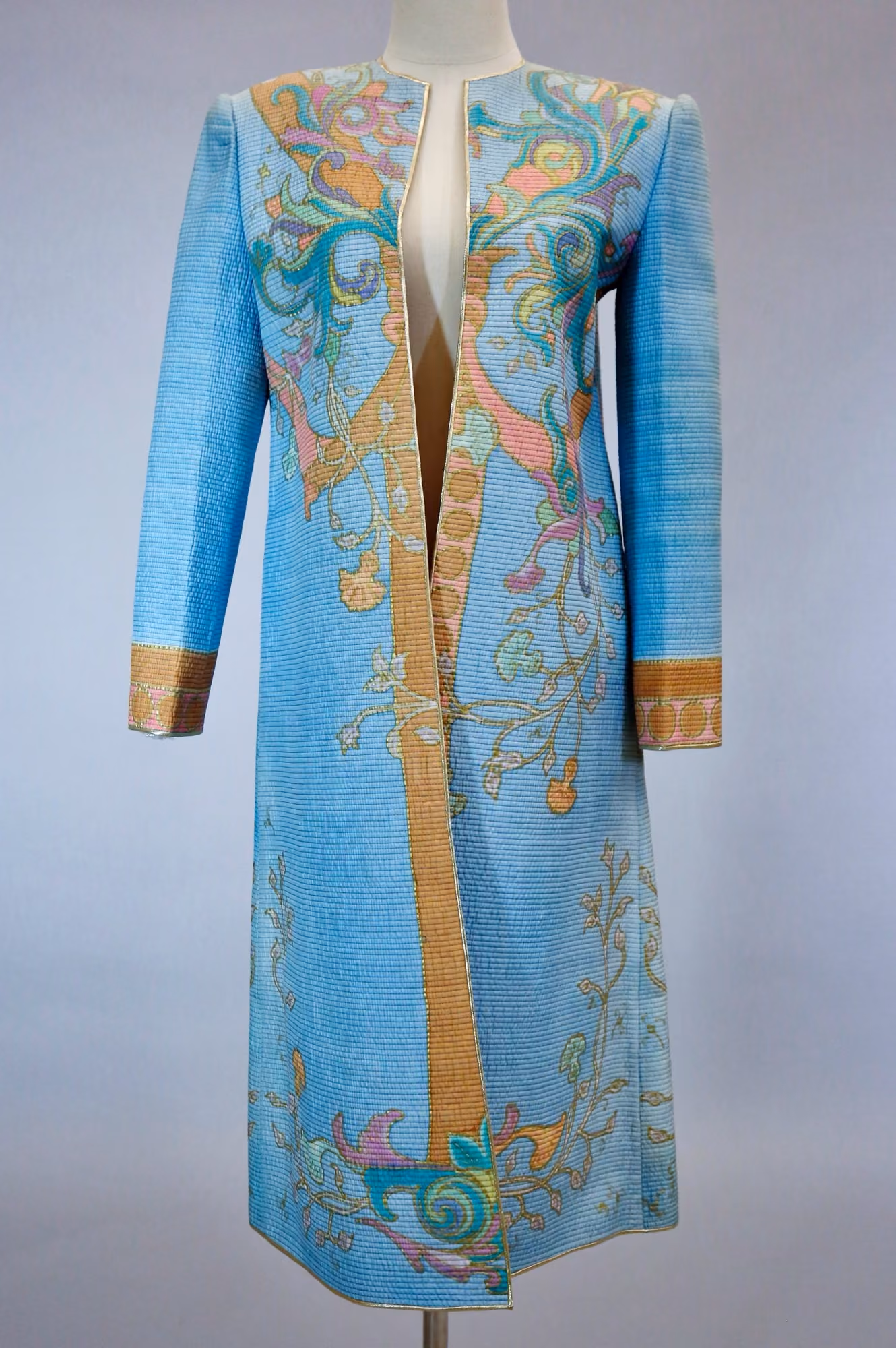 Blue floral quilted jacket