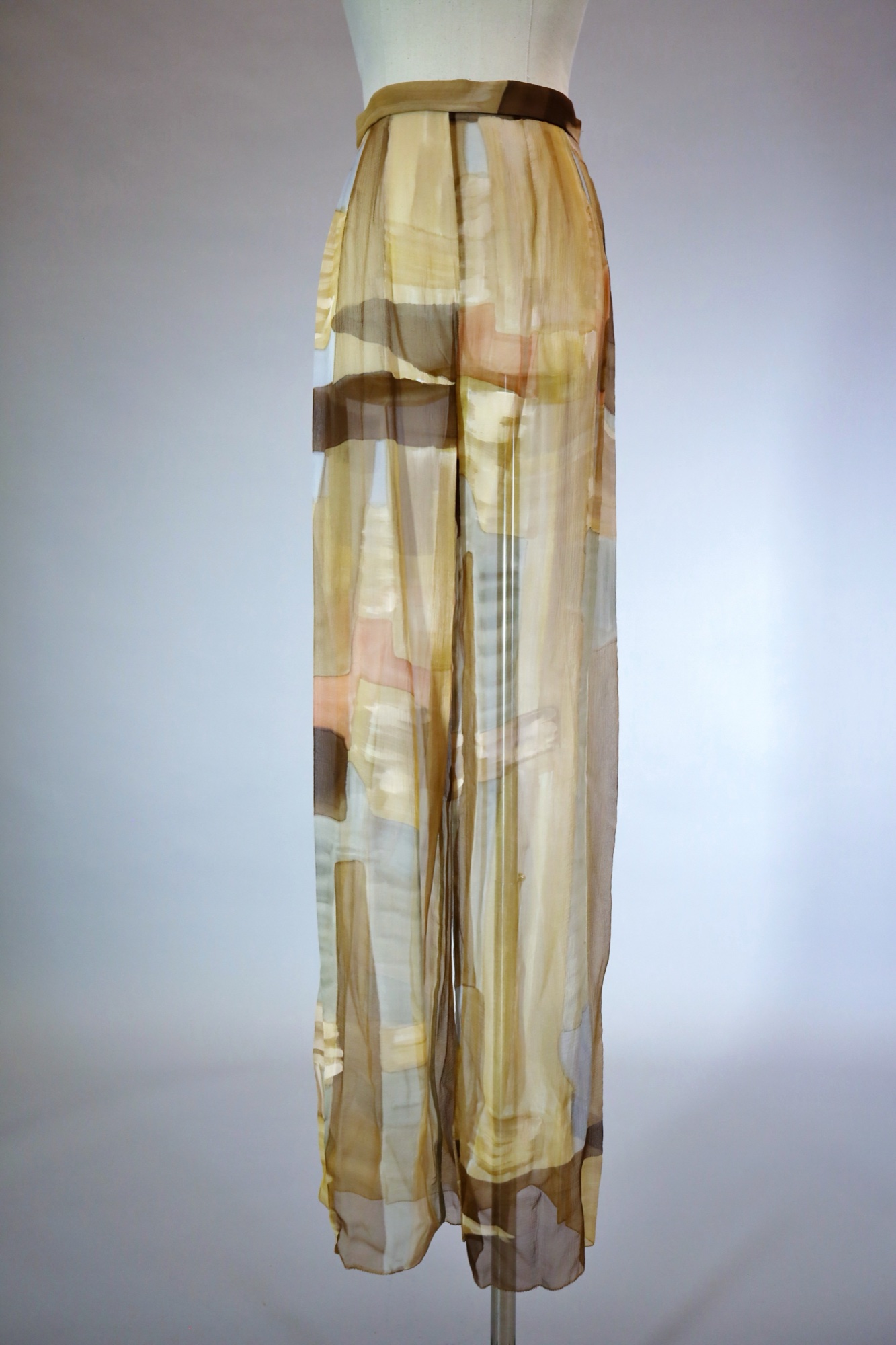 Brown crepe wide leg pants