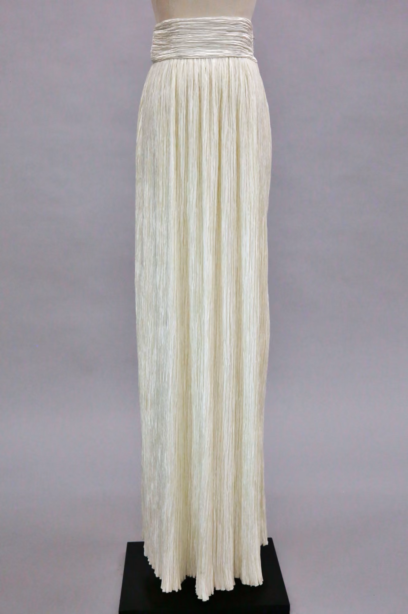 White pleated silk skirt