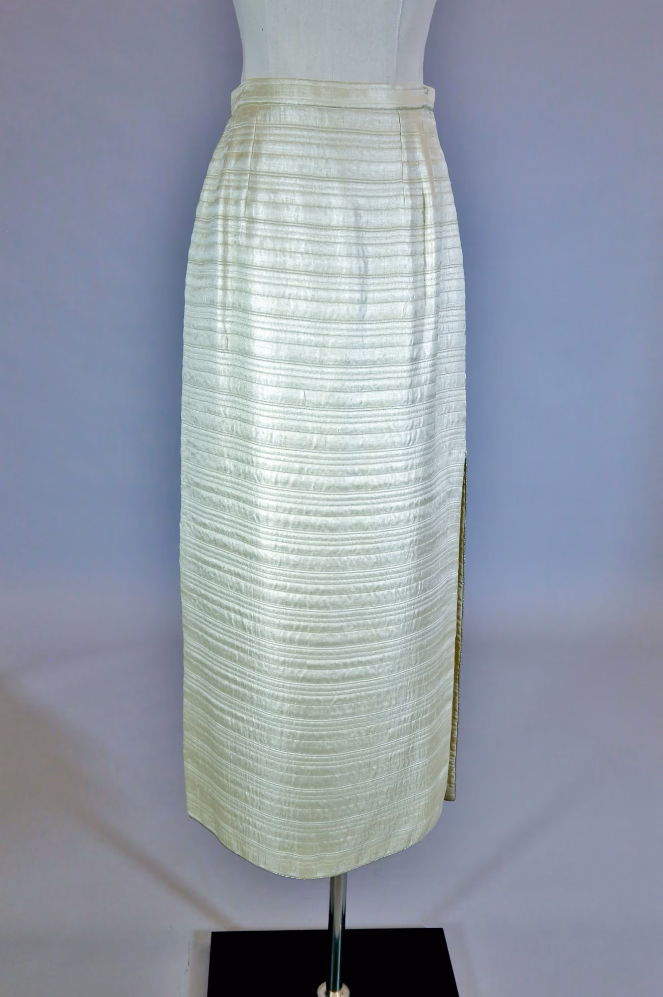 Yellow striped woven skirt