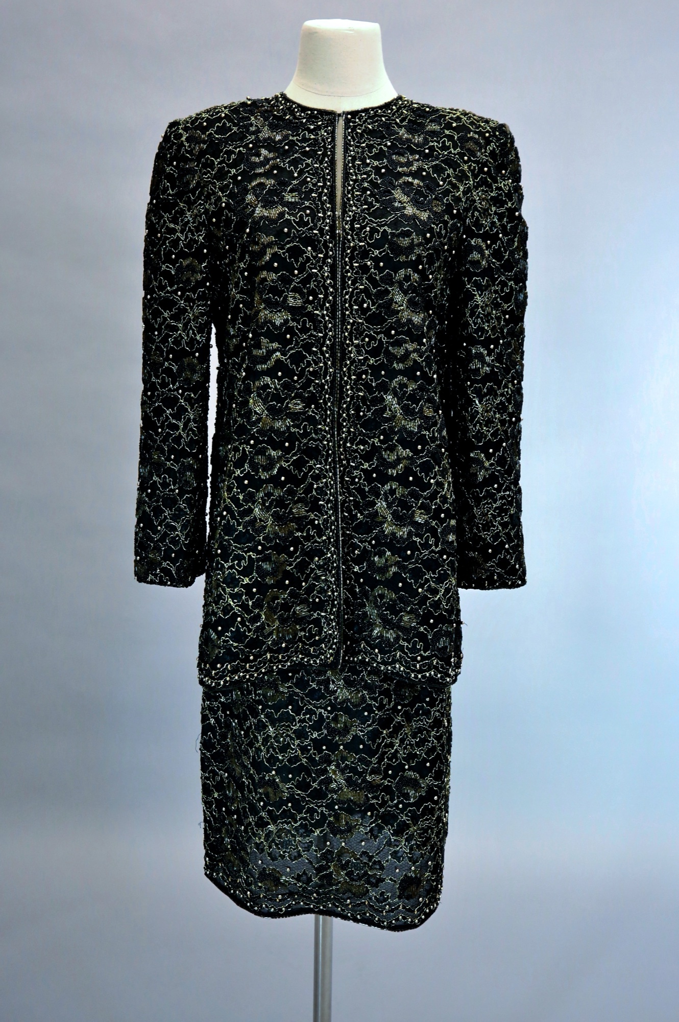 Black & gold jacket & skirt set