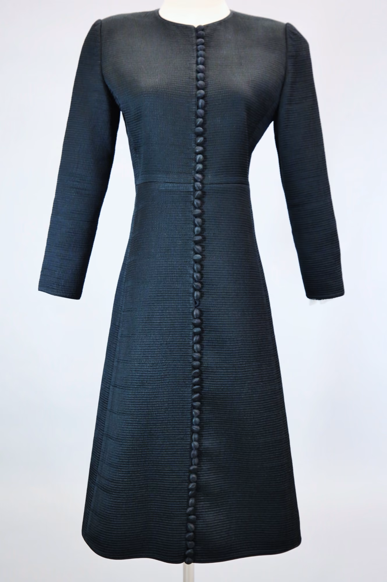 Black quilted long jacket