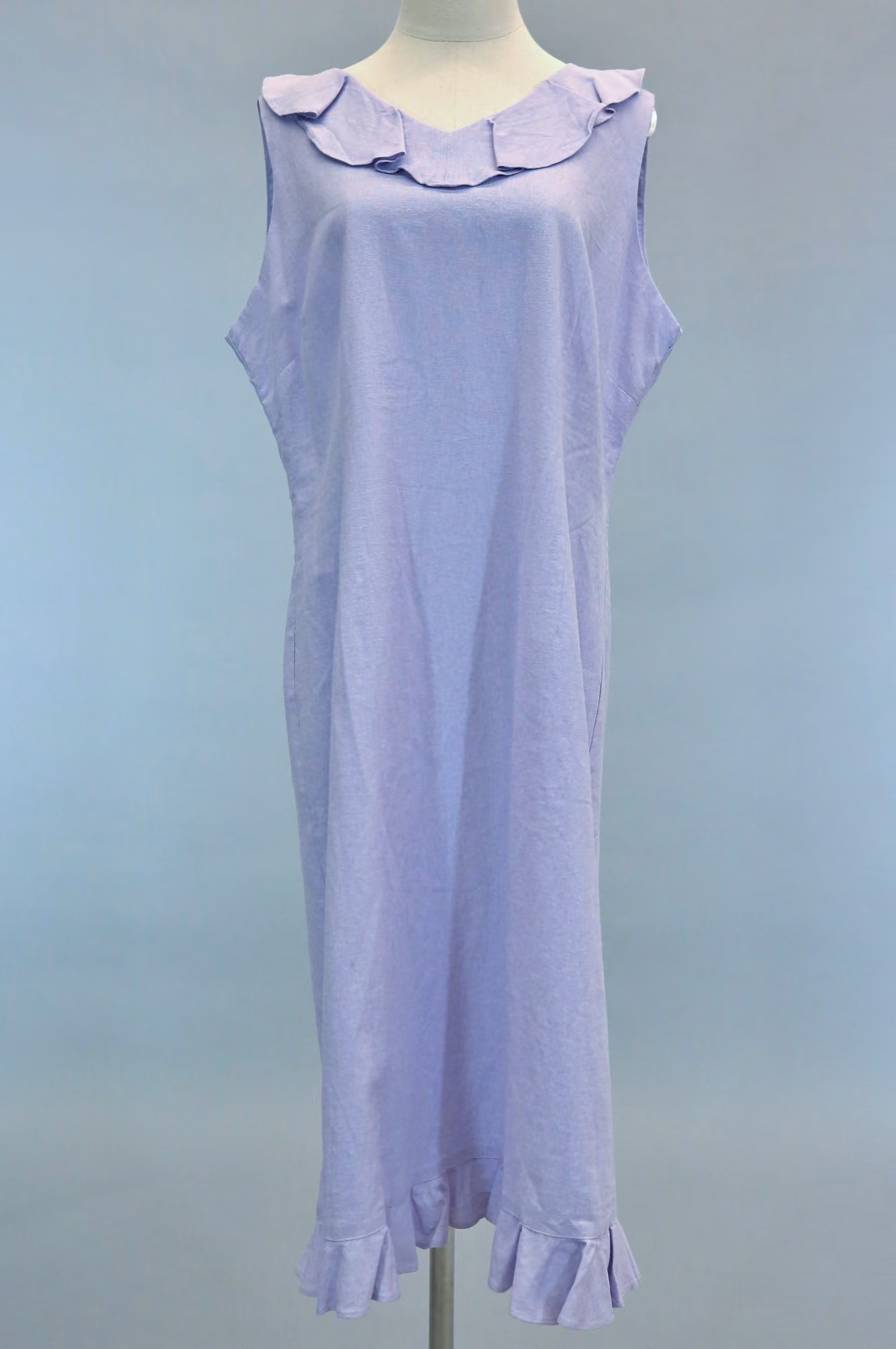 Purple linen cocktail dress
