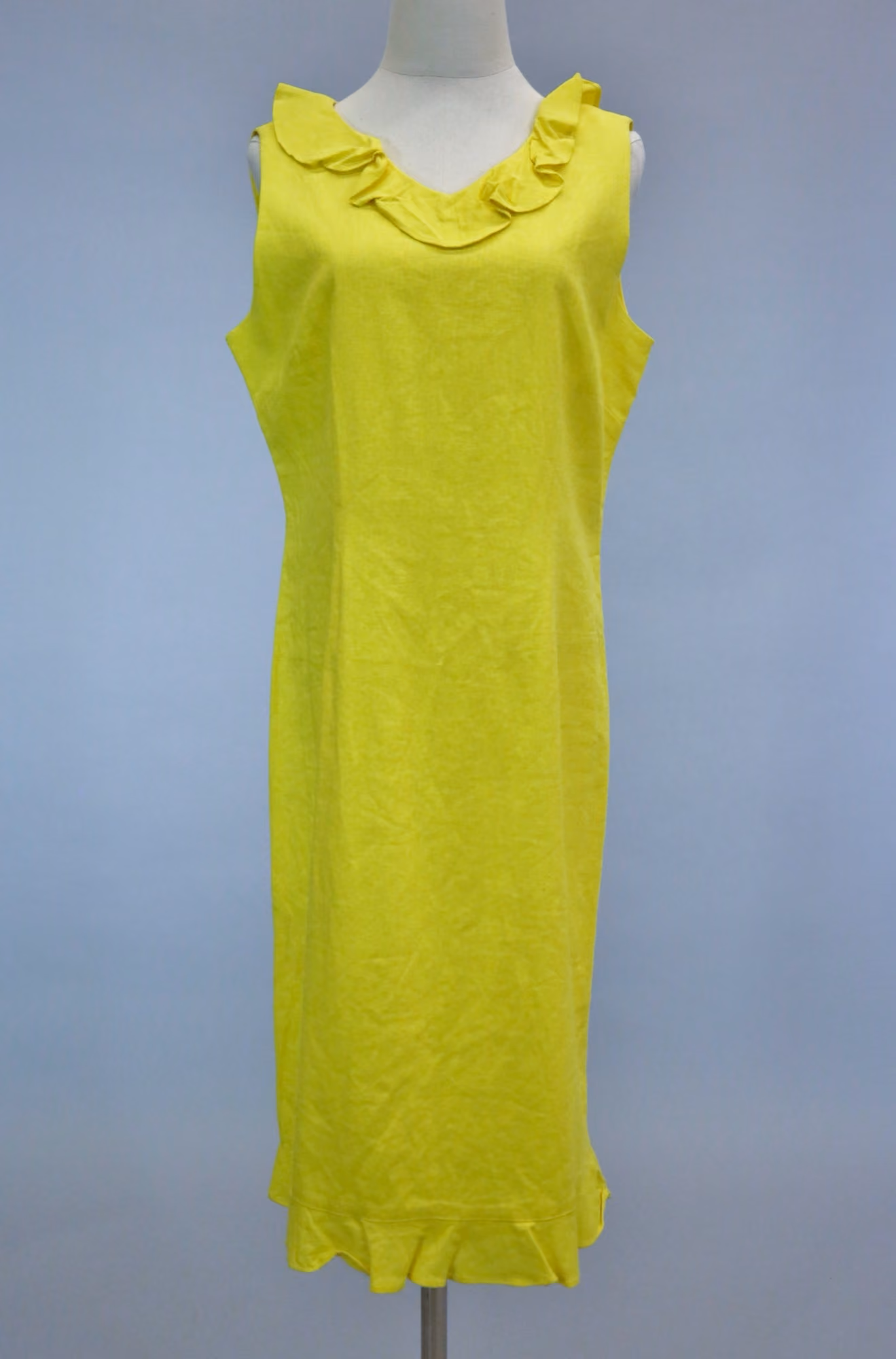 Yellow linen cocktail dress