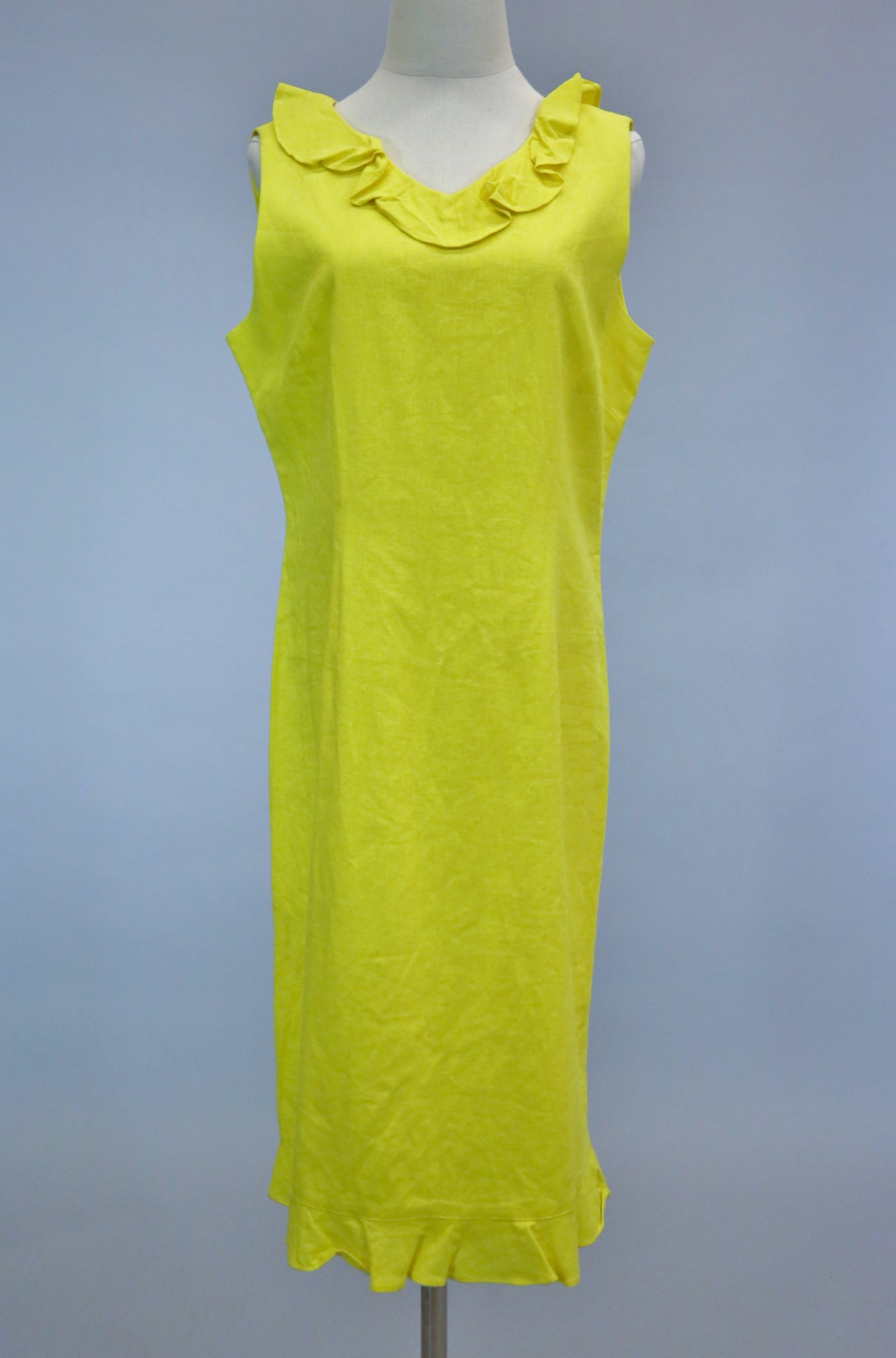 Yellow linen cocktail dress