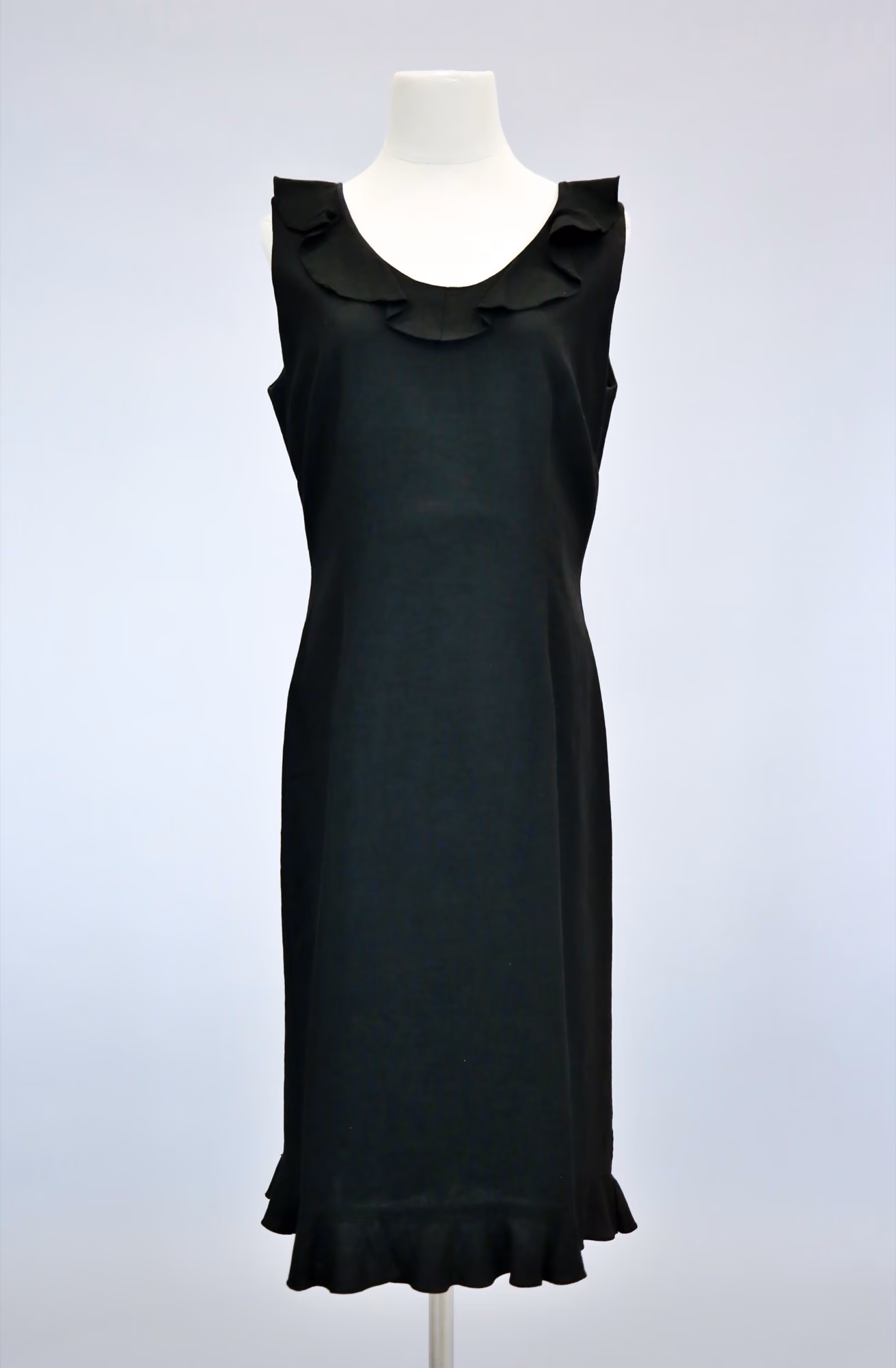Black linen cocktail dress
