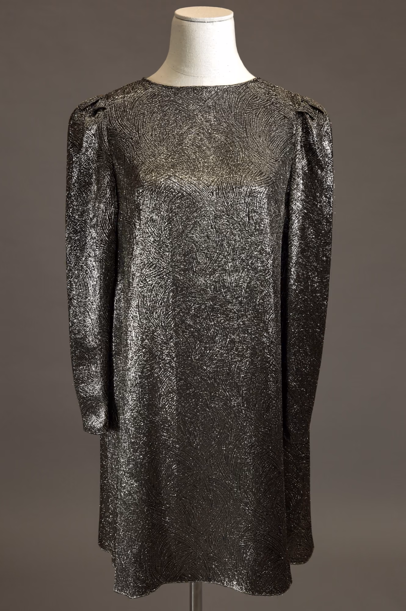 Black metallic cocktail dress