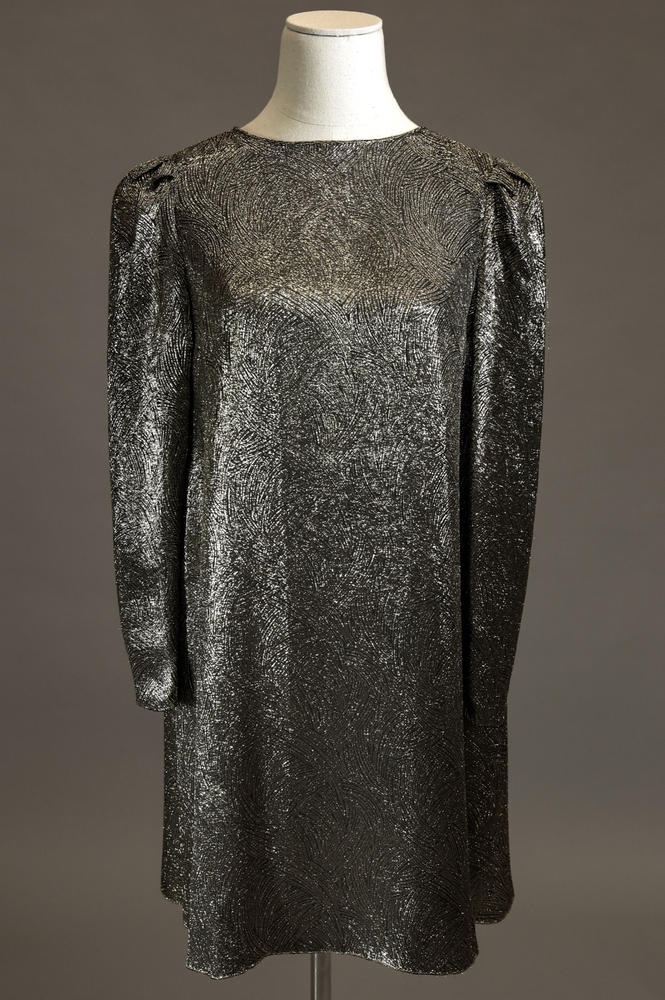 Black metallic cocktail dress