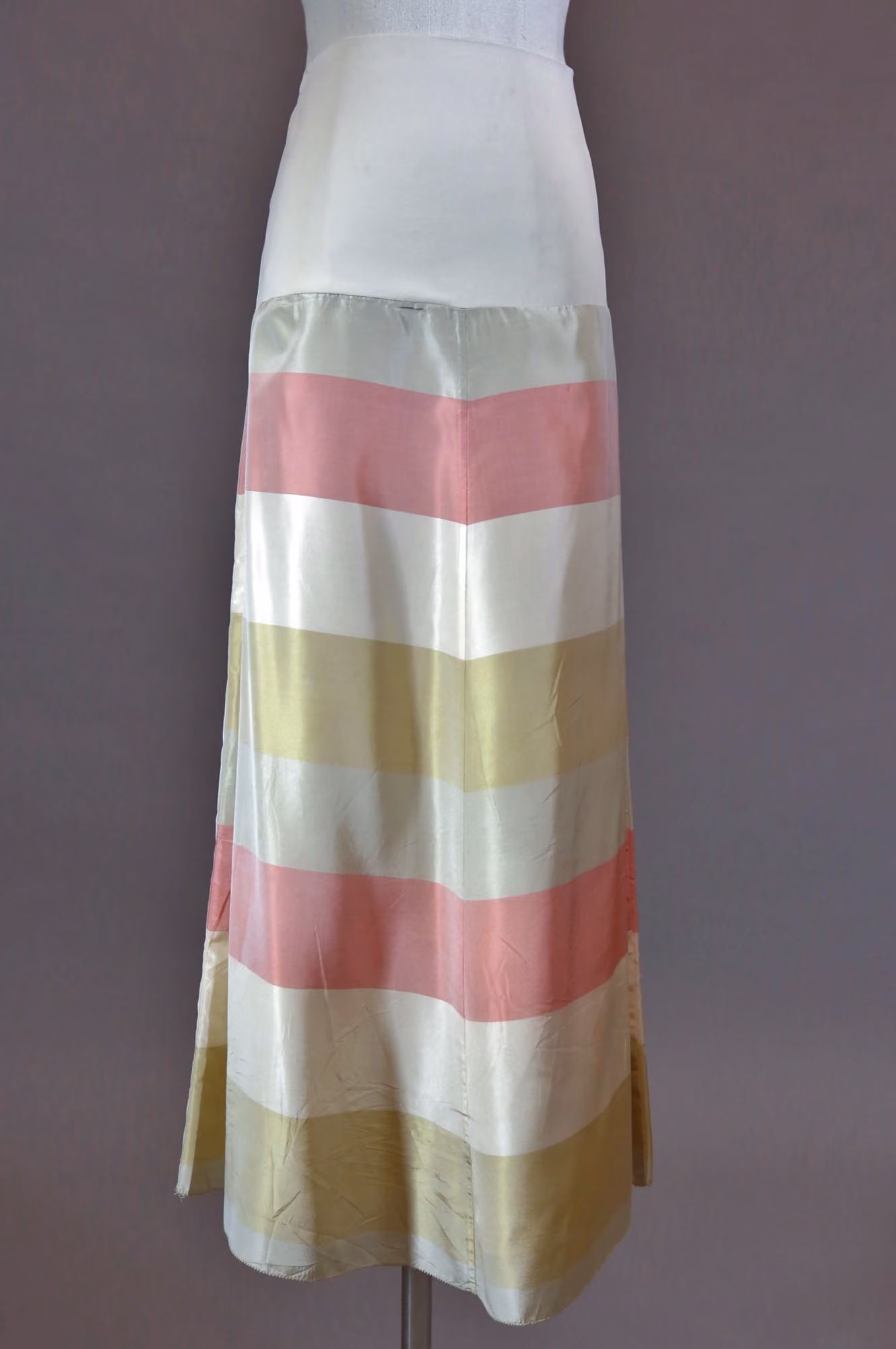 Striped satin skirt