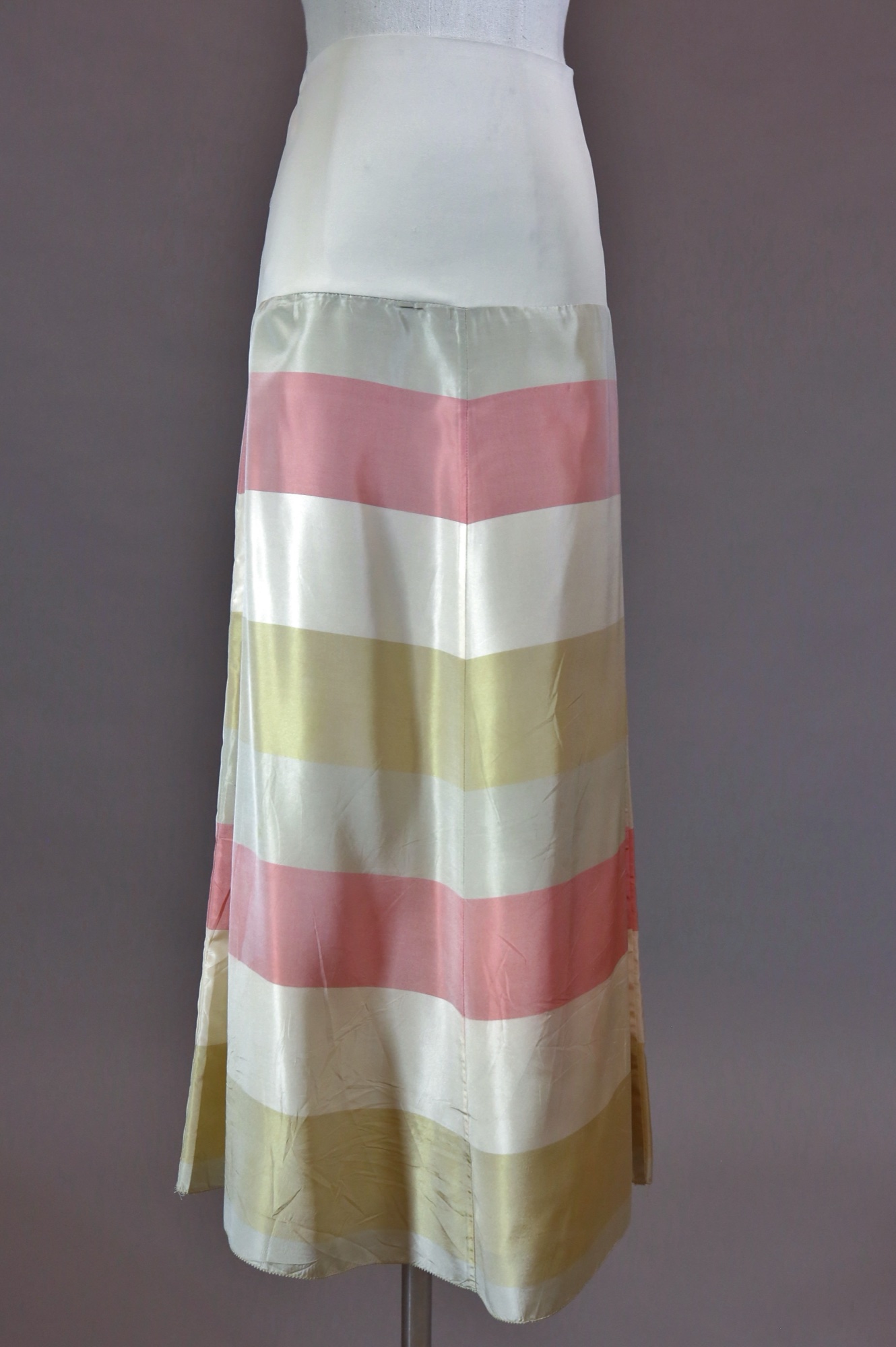 Striped satin skirt