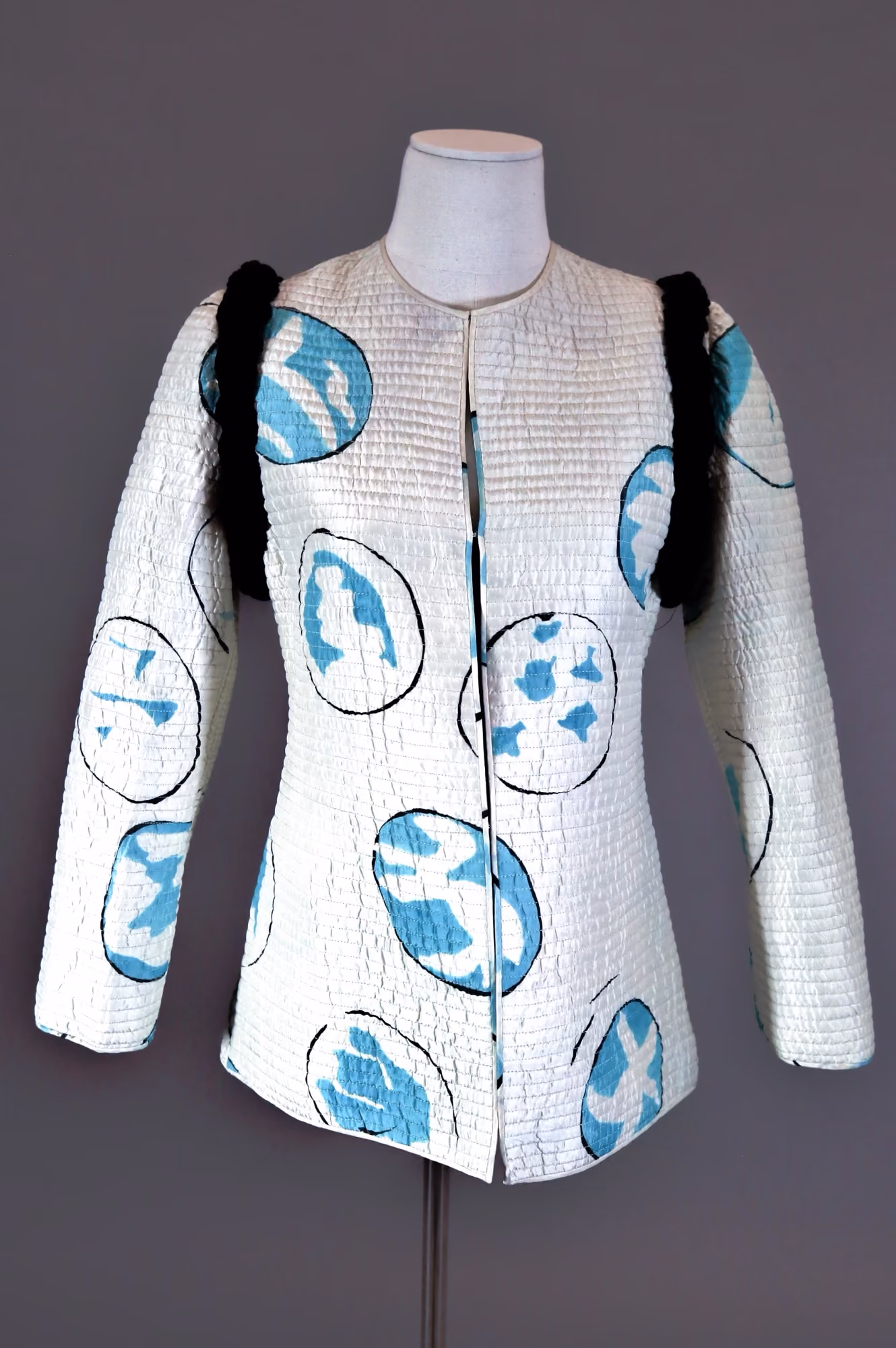 White & blue patterned jacket