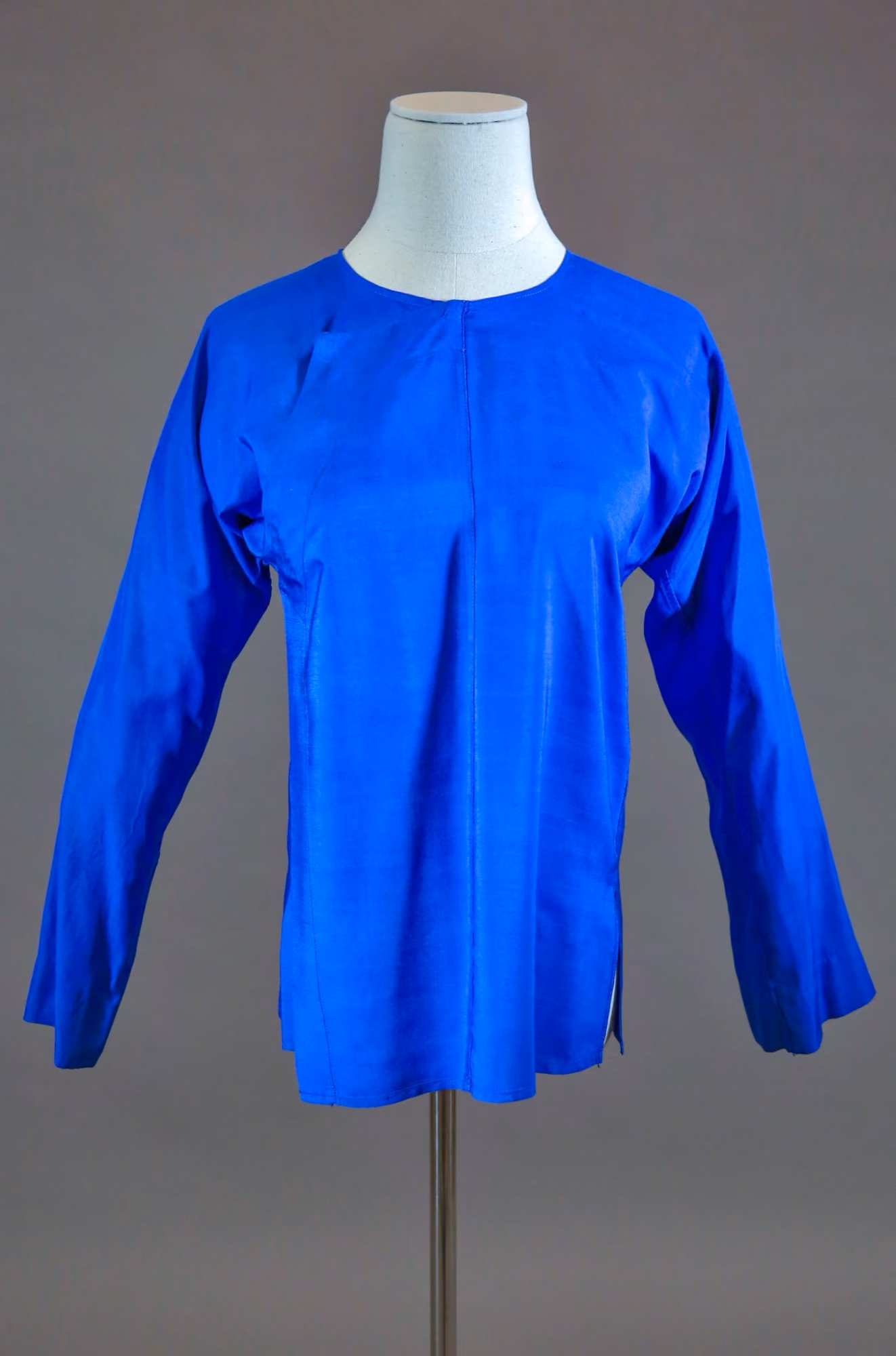 Blue silk top