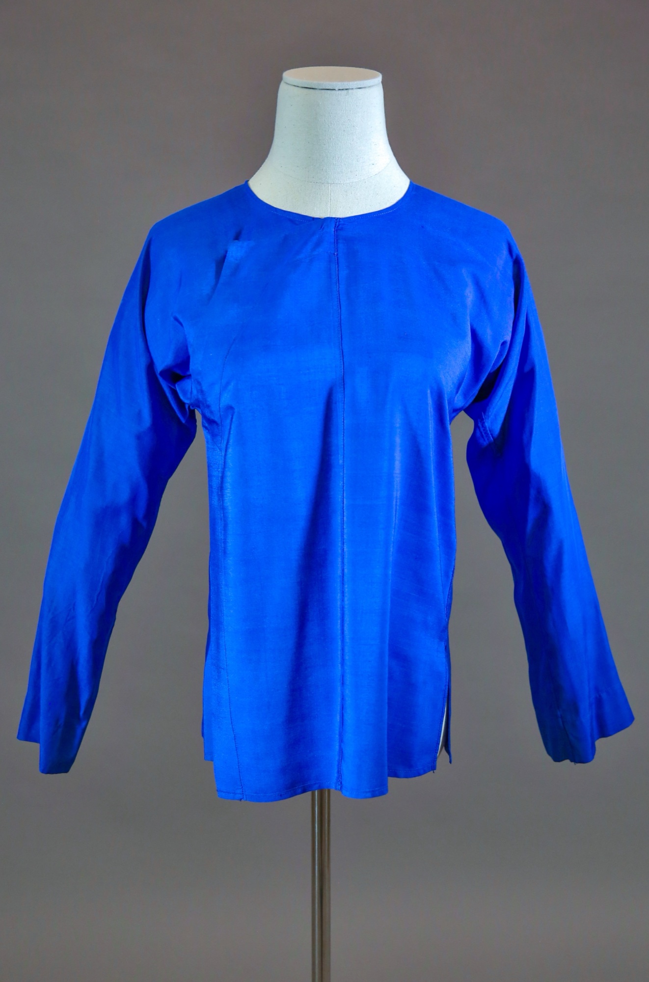 Blue silk top