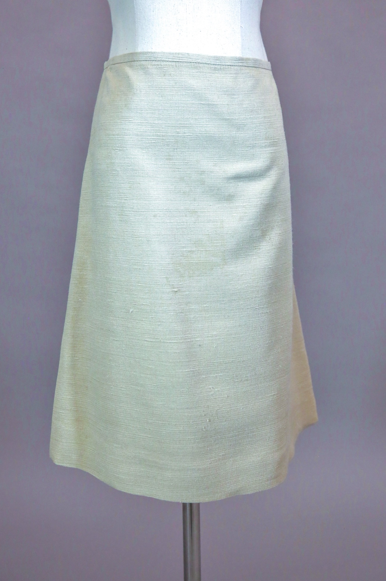 Beige silk skirt