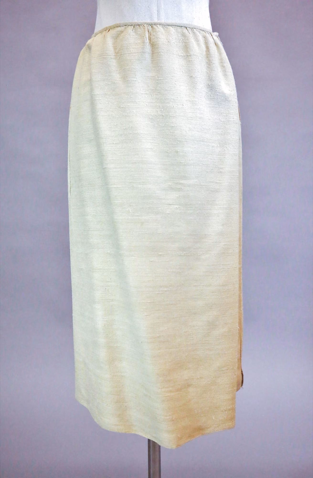 Beige silk skirt