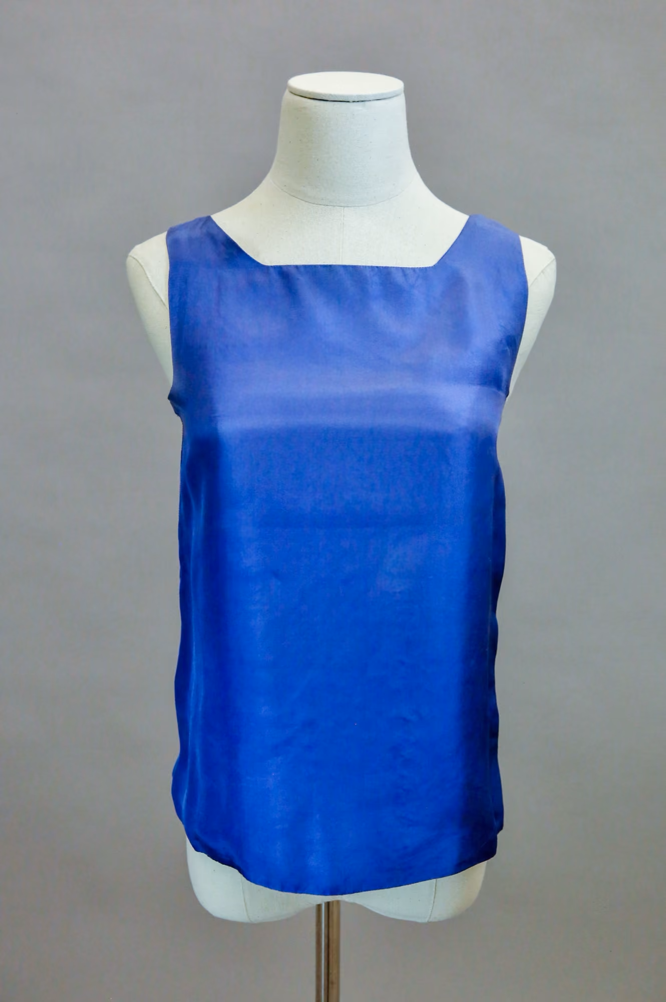 Blue silk top