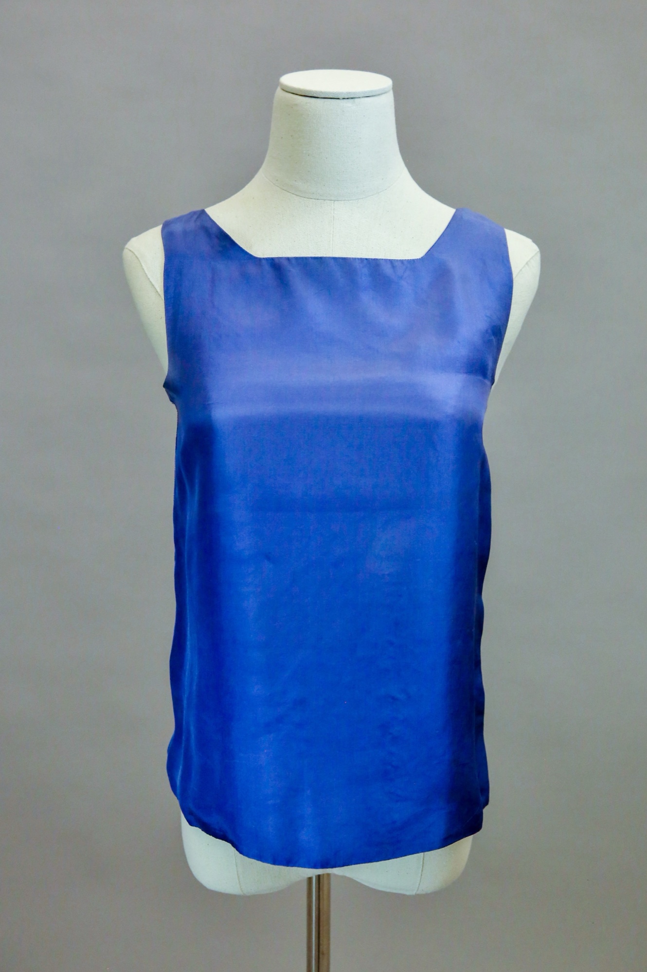 Blue silk top