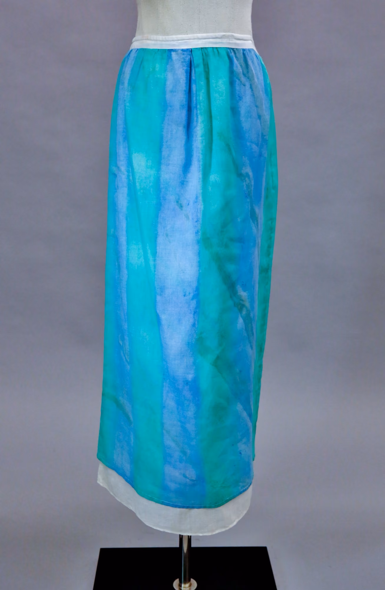 Blue & green silk skirt