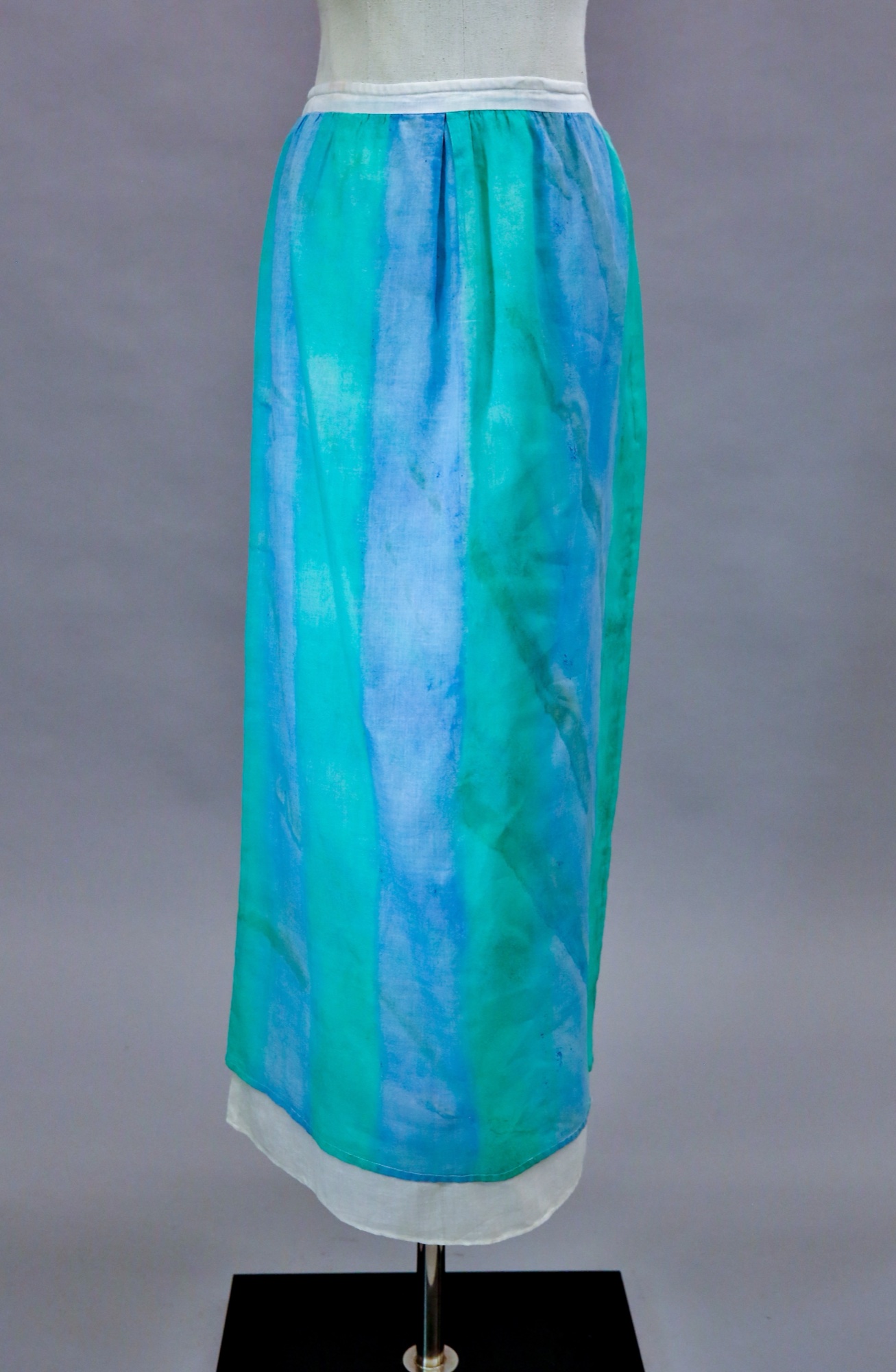 Blue & green silk skirt