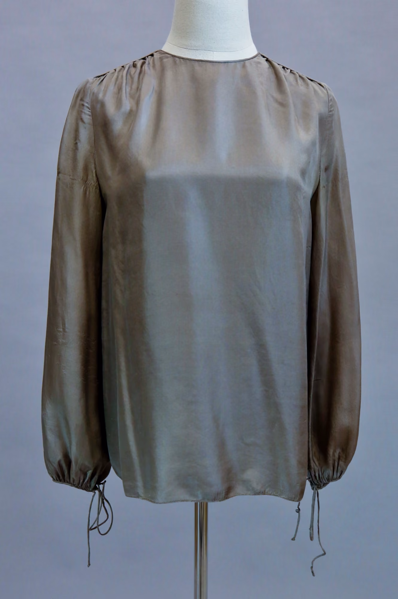 Beige silk top