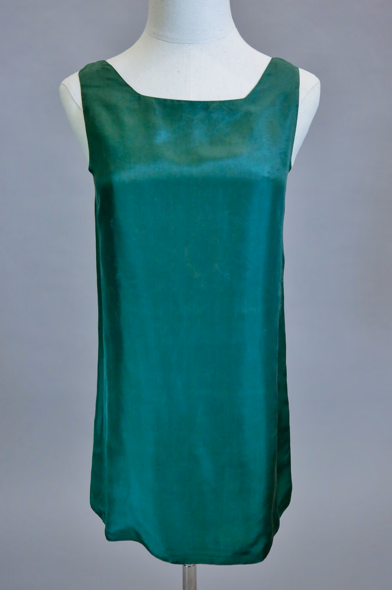 Green silk top