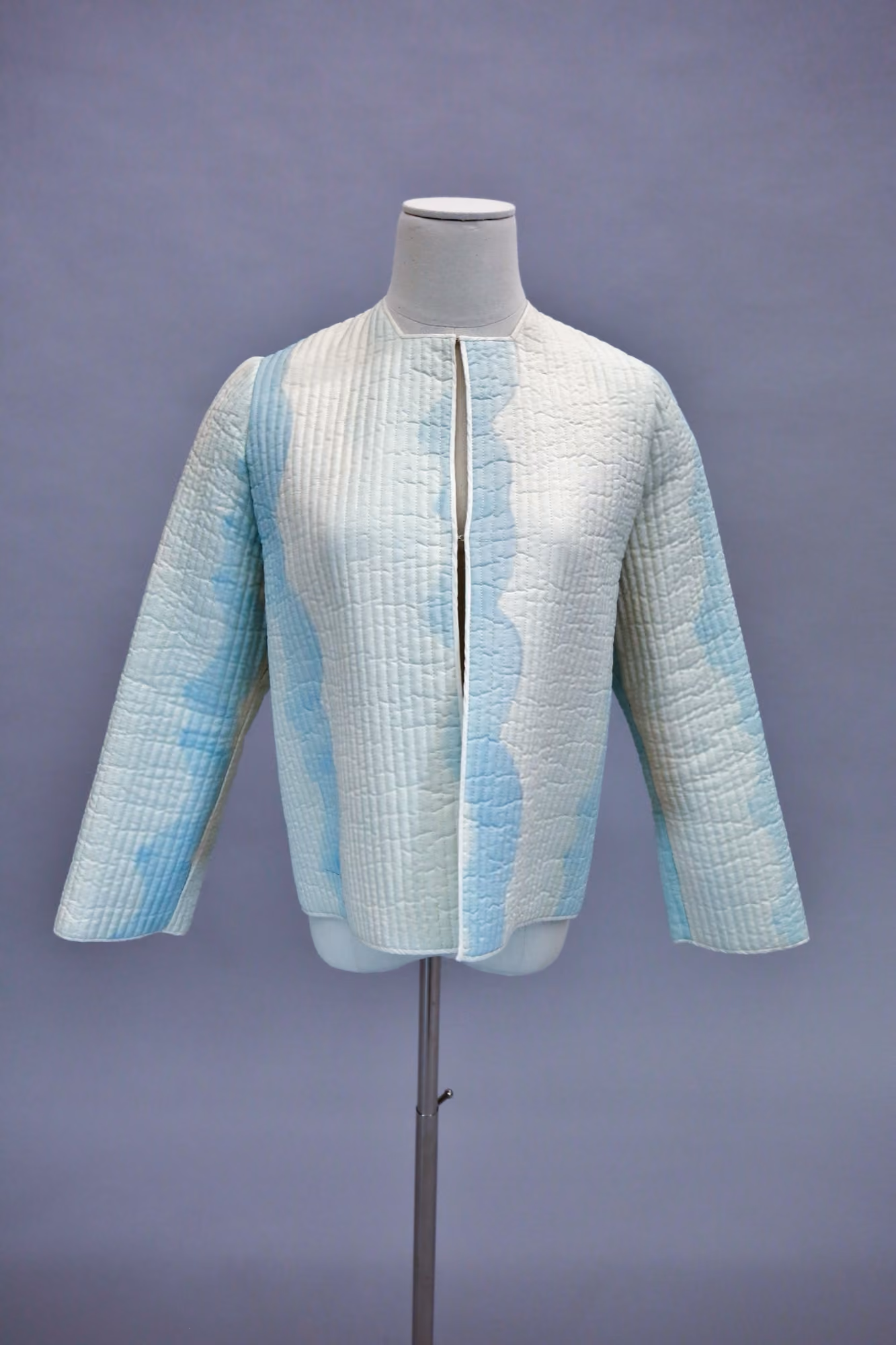 White & blue quilted jacket