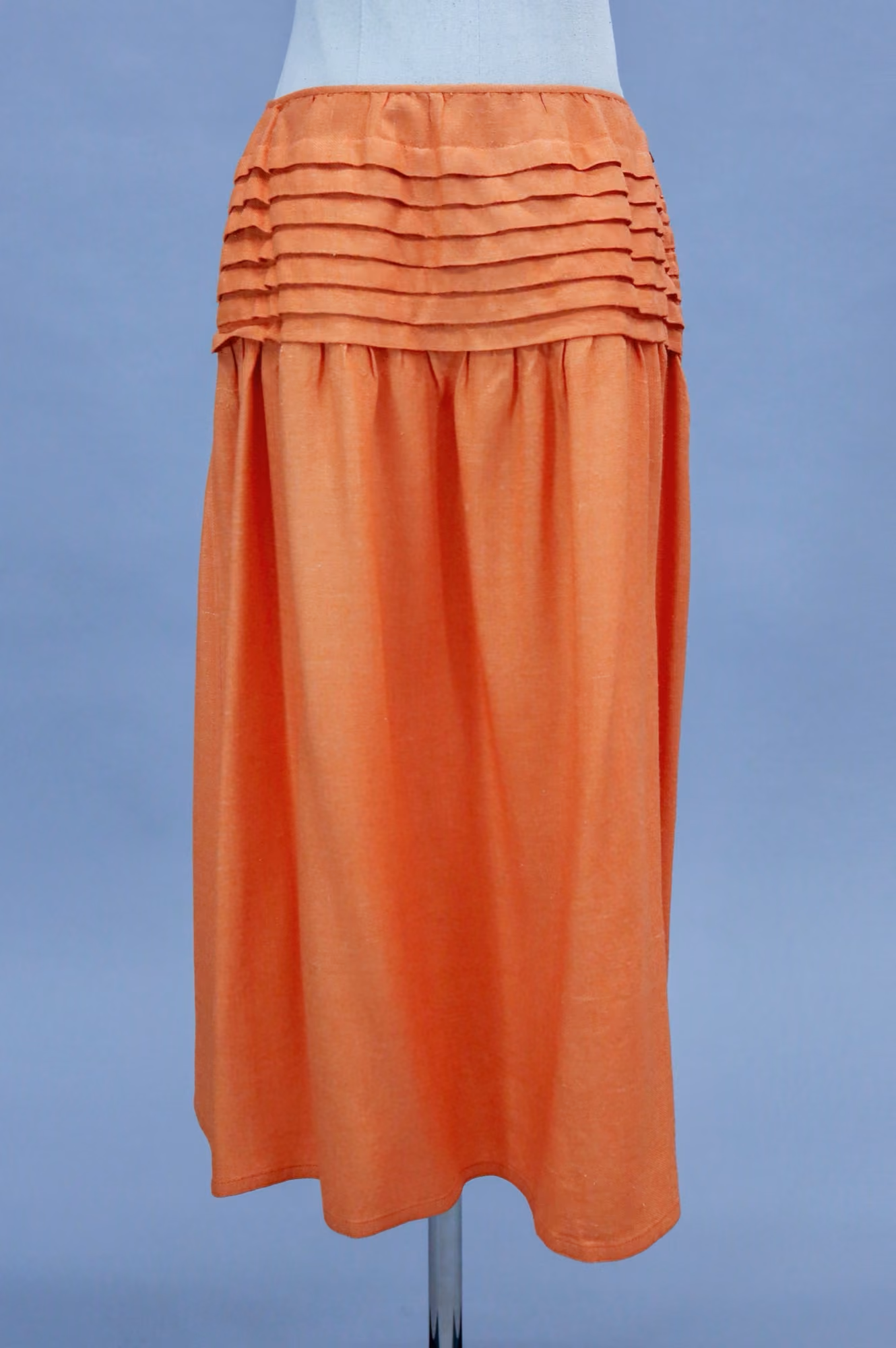 Orange linen skirt