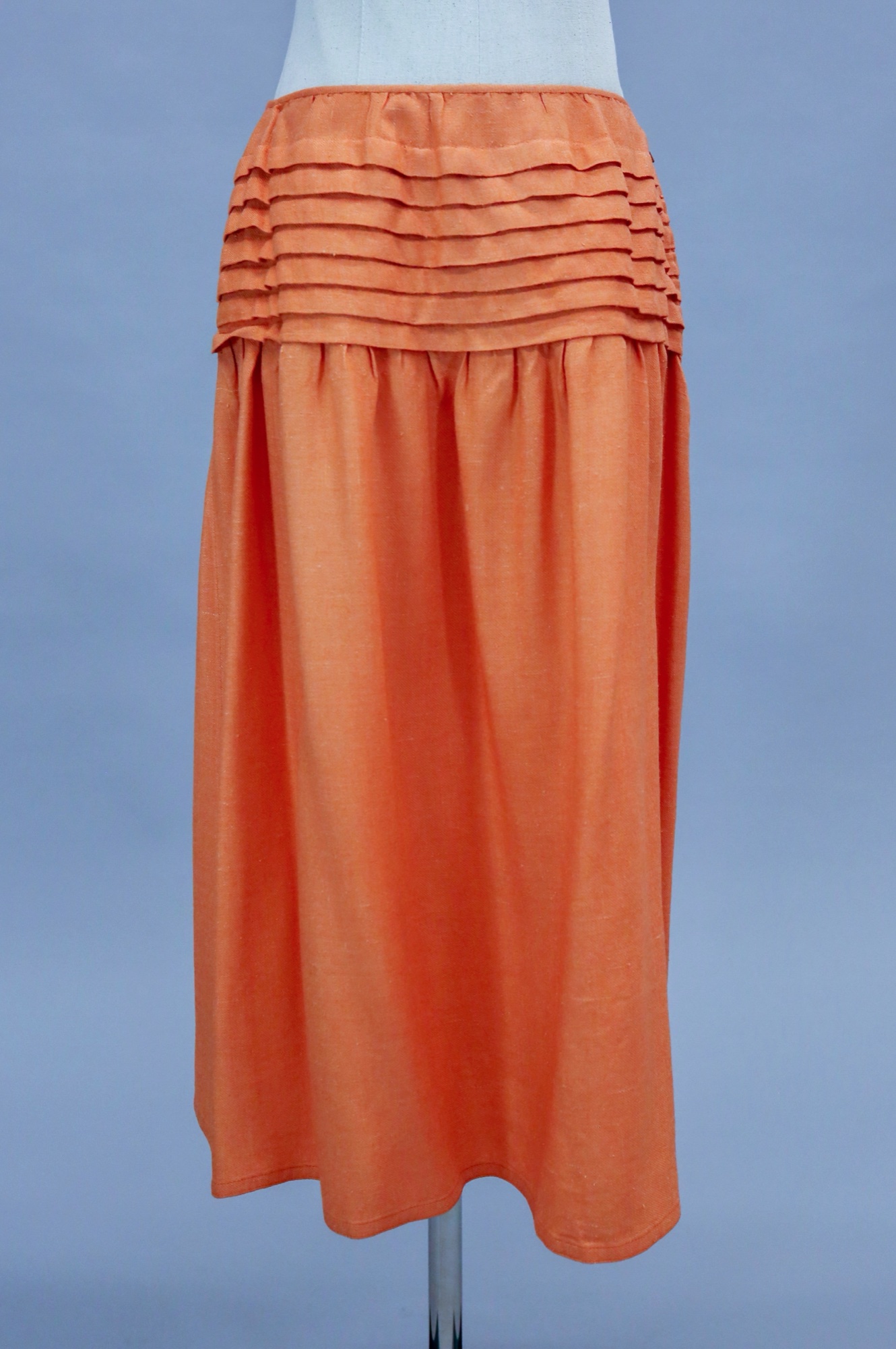 Orange linen skirt