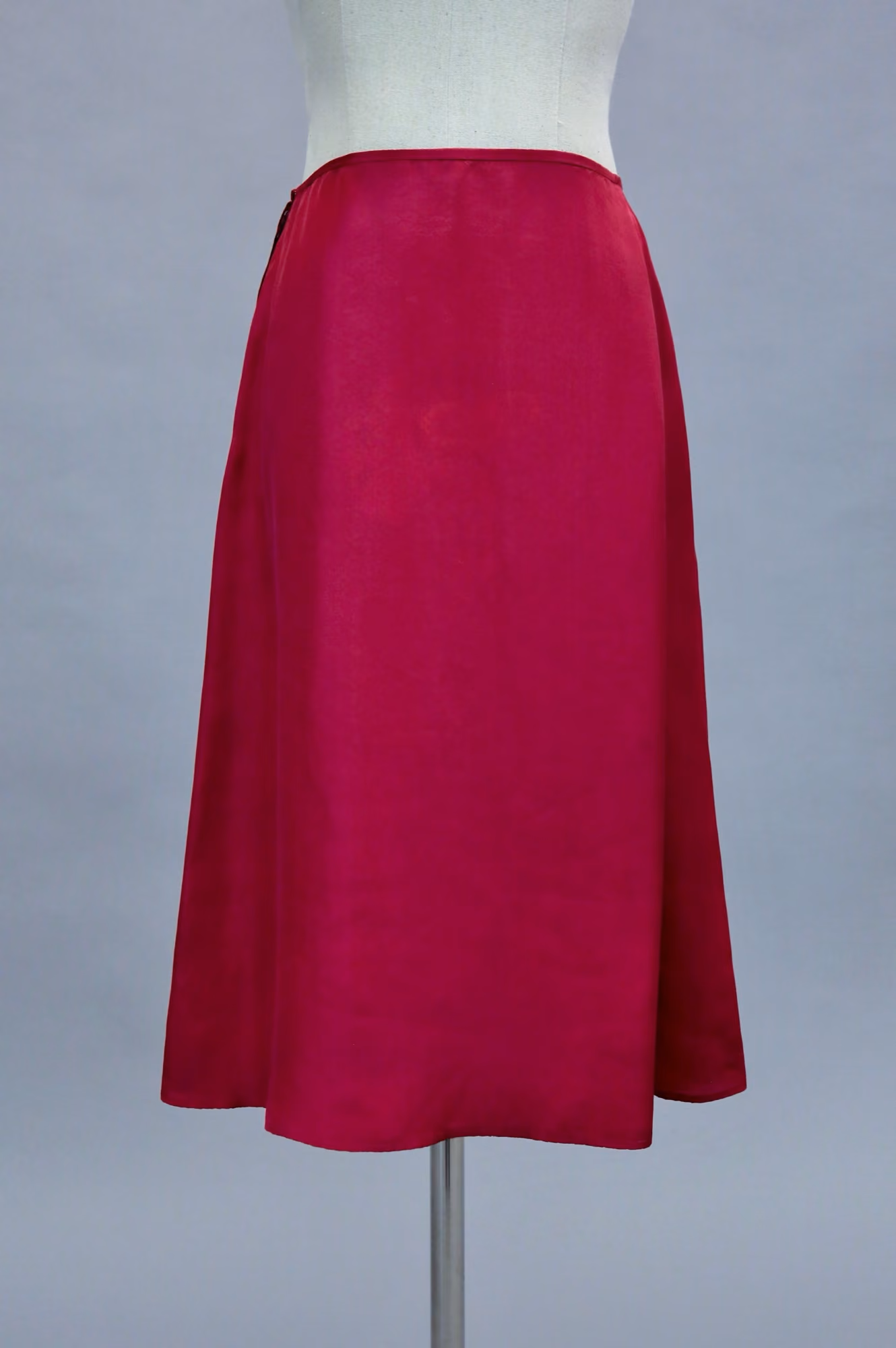 Red silk skirt
