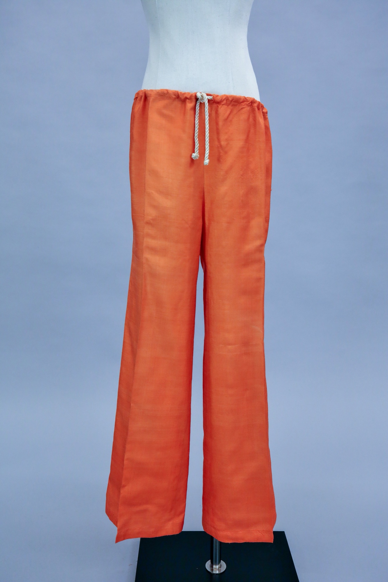 Orange silk pants