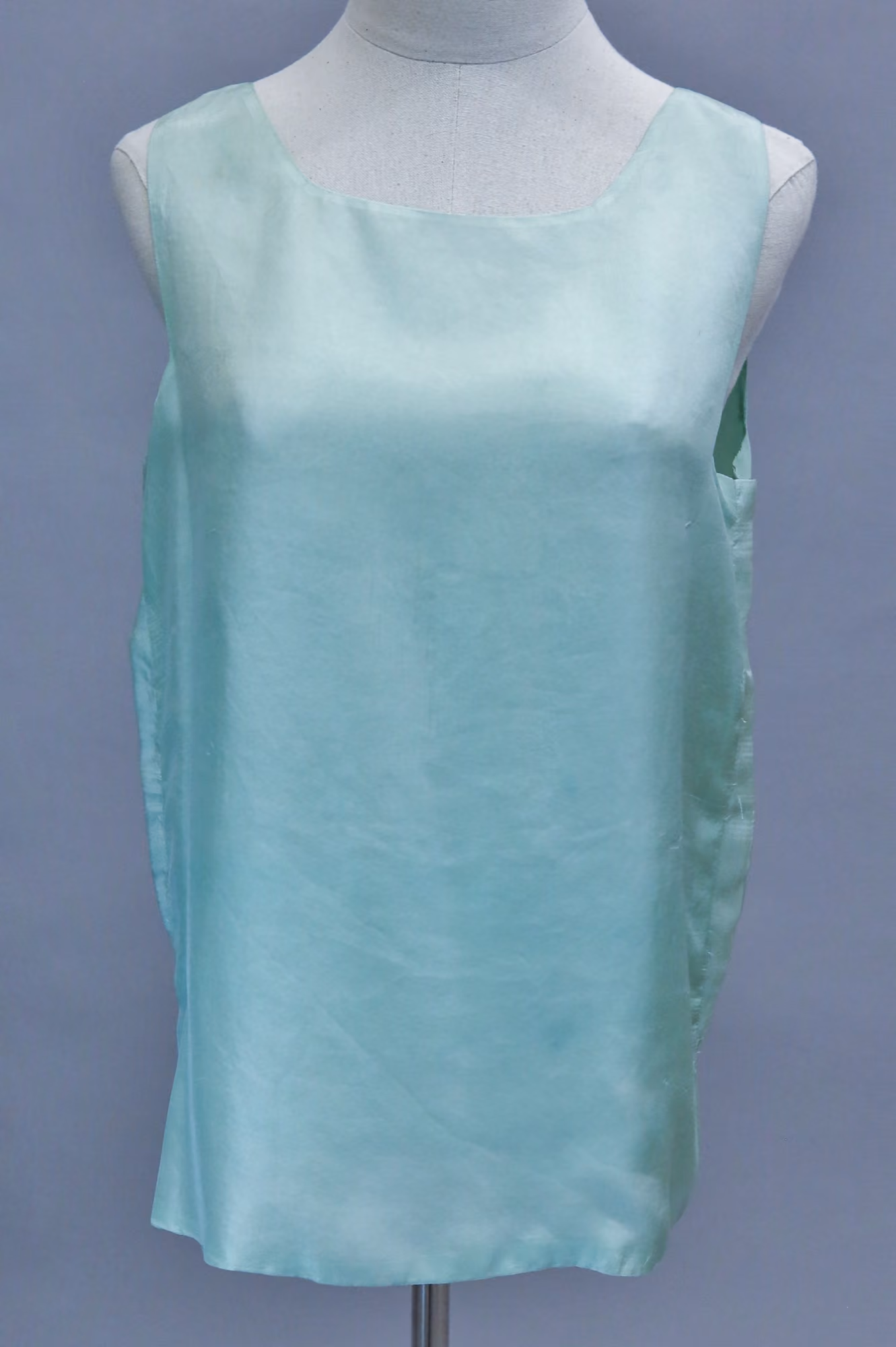 Light green silk top