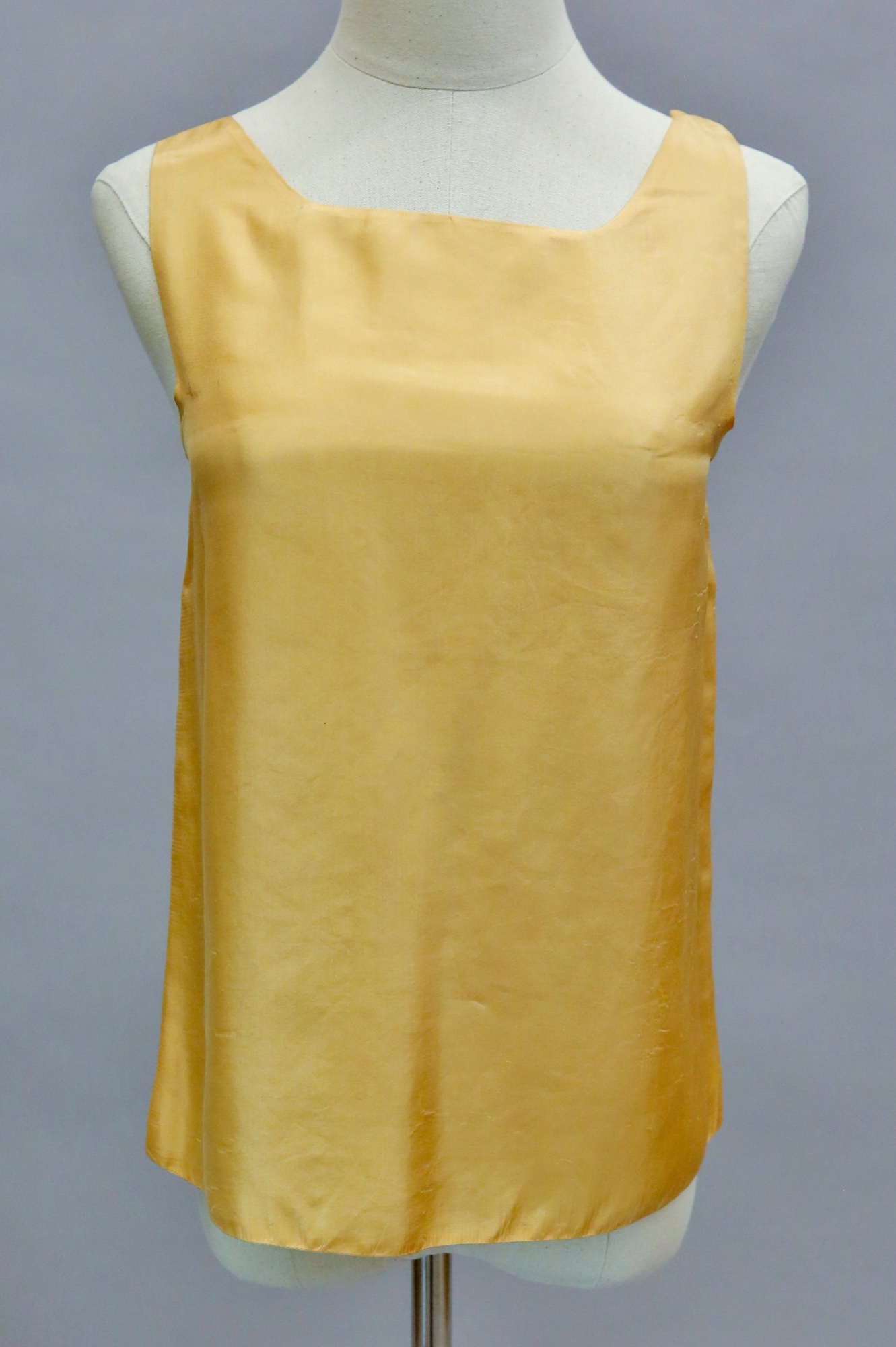 Yellow silk sleeveless top