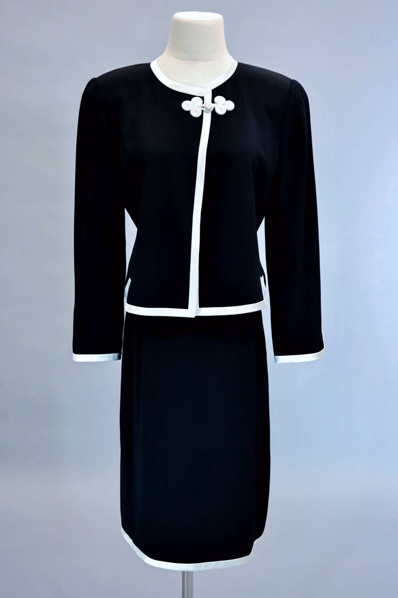Black crepe jacket & skirt set