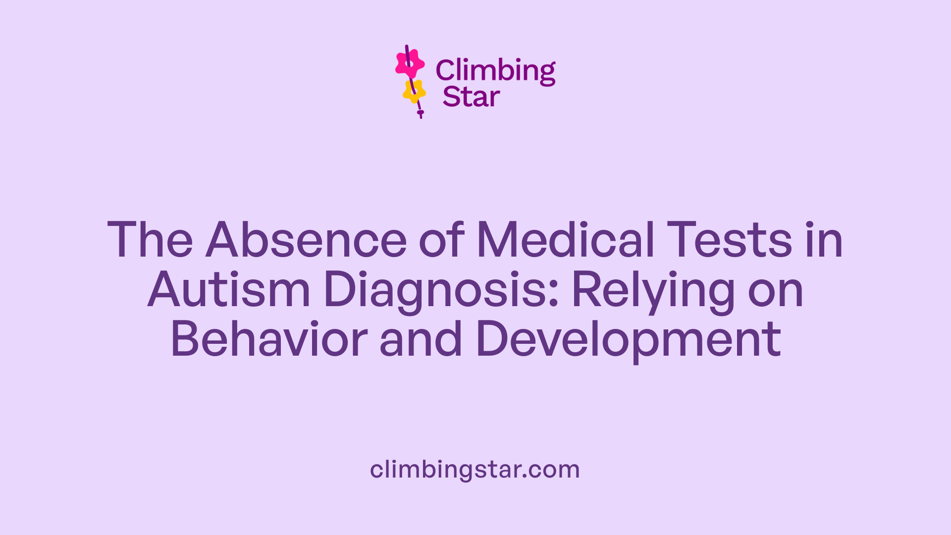 The Absence of Medical Tests in Autism Diagnosis: Relying on Behavior and Development
