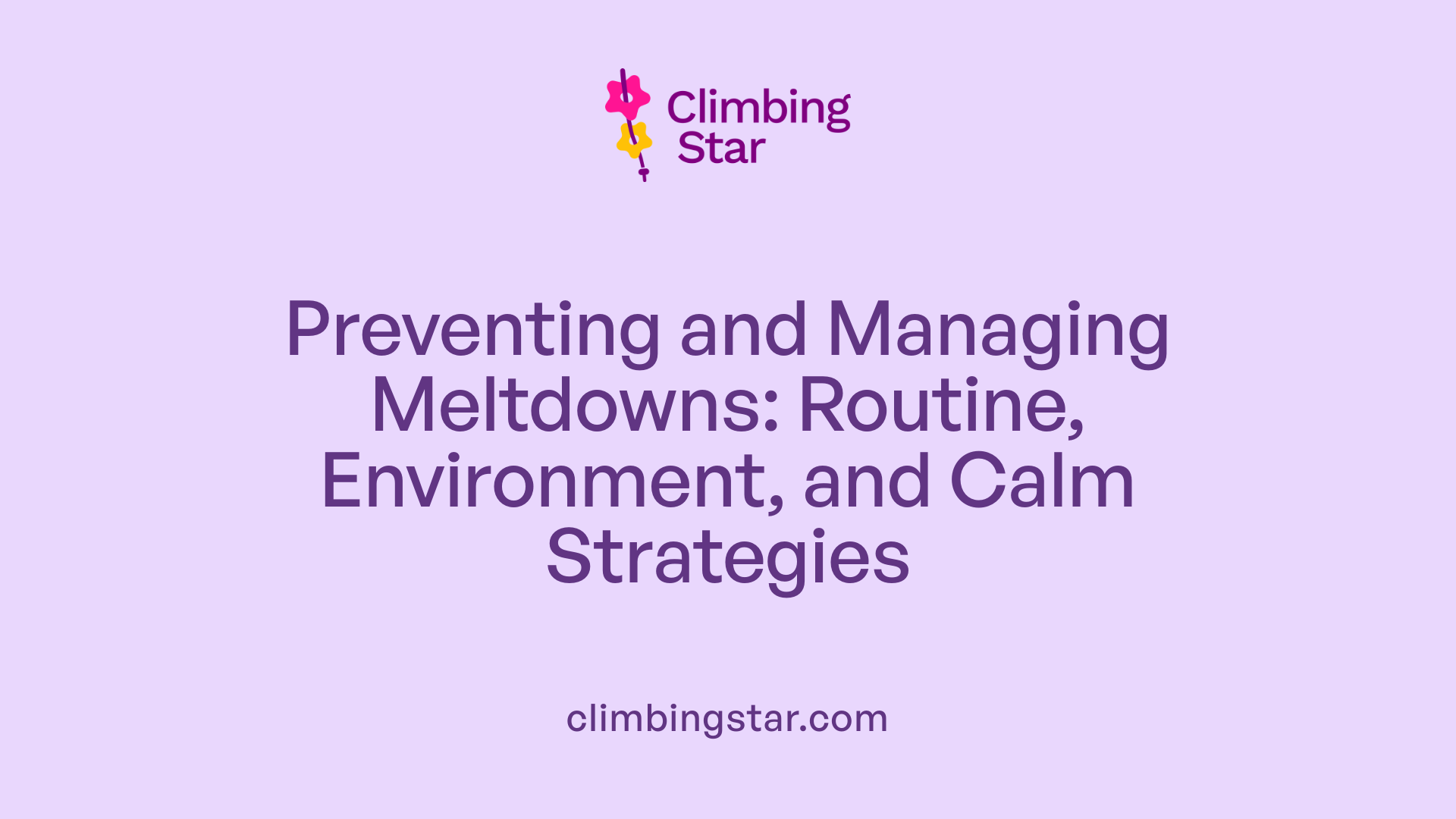 Preventing and Managing Meltdowns: Routine, Environment, and Calm Strategies