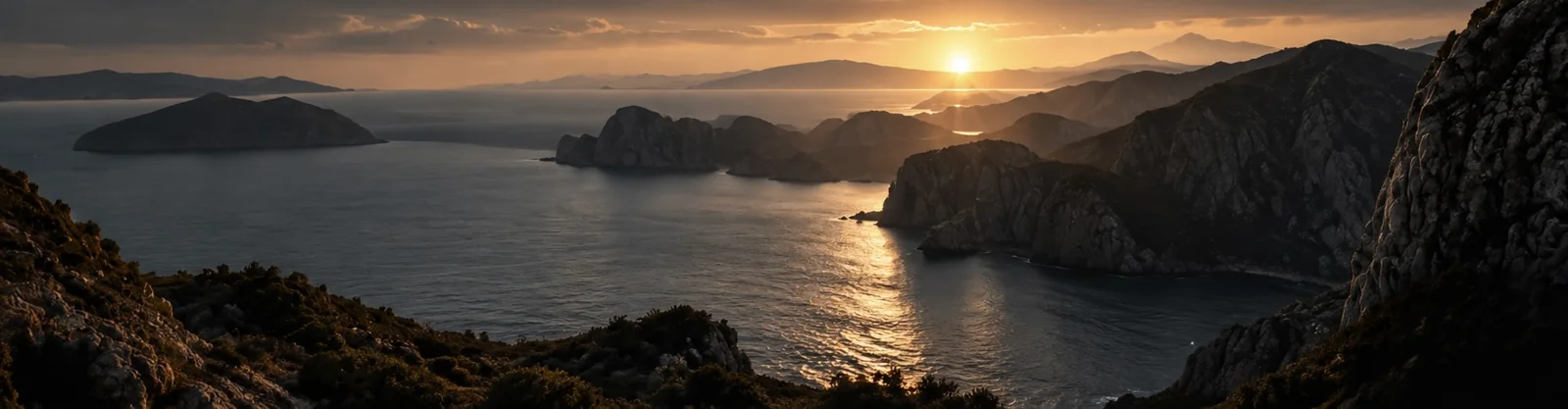 Conceptual cinematic coastline with ocean cliffs and dramatic light.