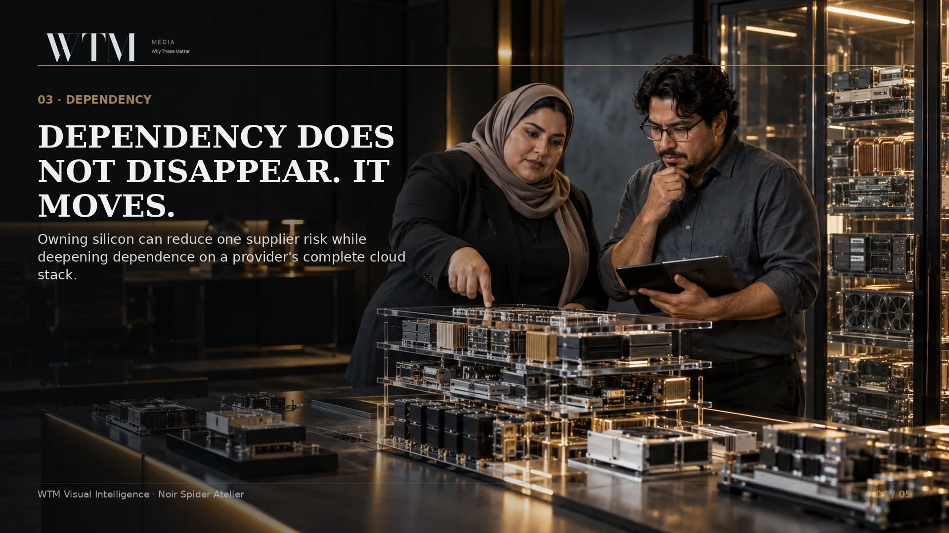 Illustrative procurement and reliability leaders assessing hardware dependencies for the section Dependency does not disappear; it moves.