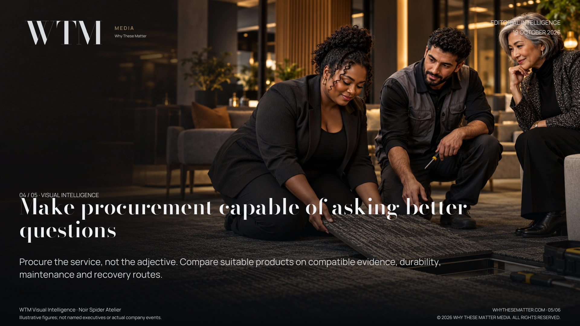 Make procurement capable of asking better questions. Procure the service, not the adjective. Compare suitable products on compatible evidence, durability, maintenance and recovery routes.