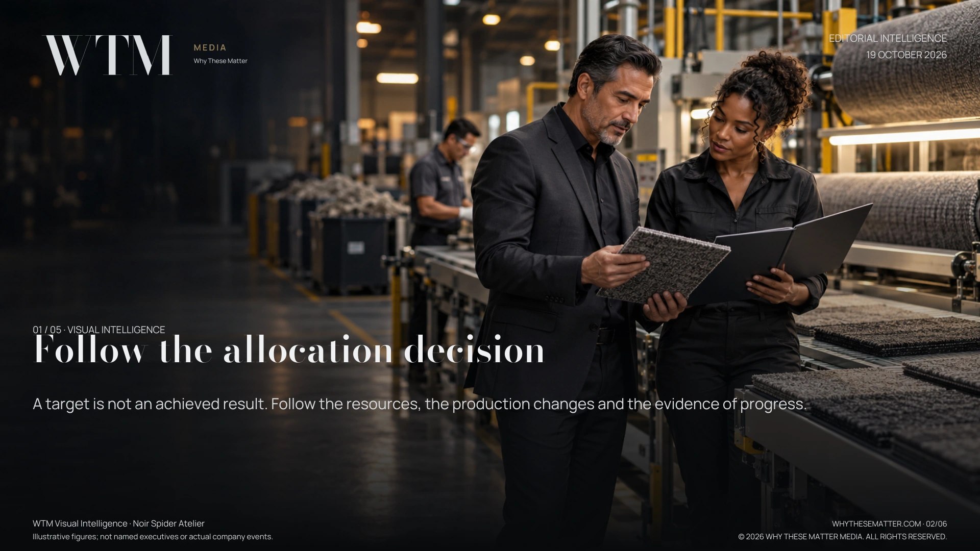 Follow the allocation decision. A target is not an achieved result. Follow the resources, the production changes and the evidence of progress.