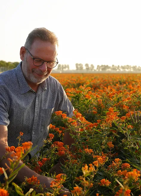 Jan Heijboer from V&F Seeds in flowers
