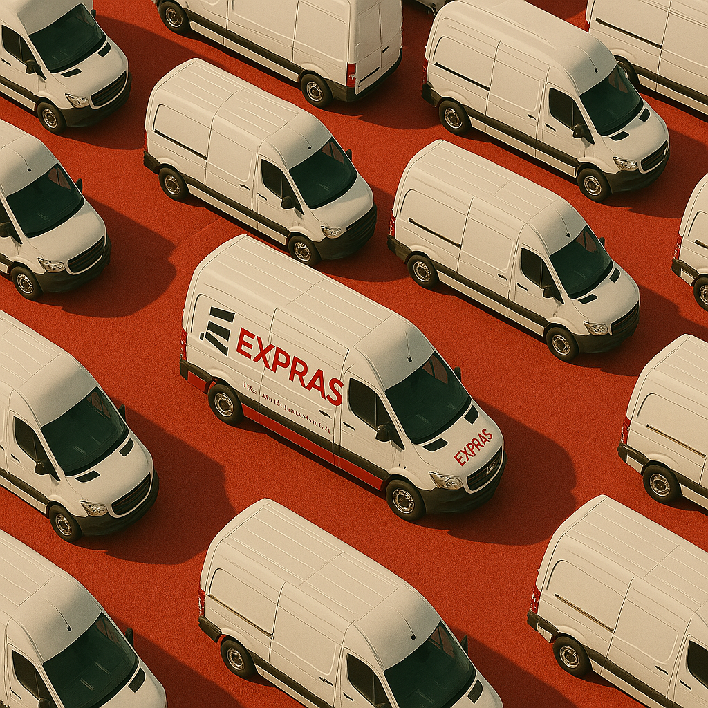 véhicule de transport avec logo expras